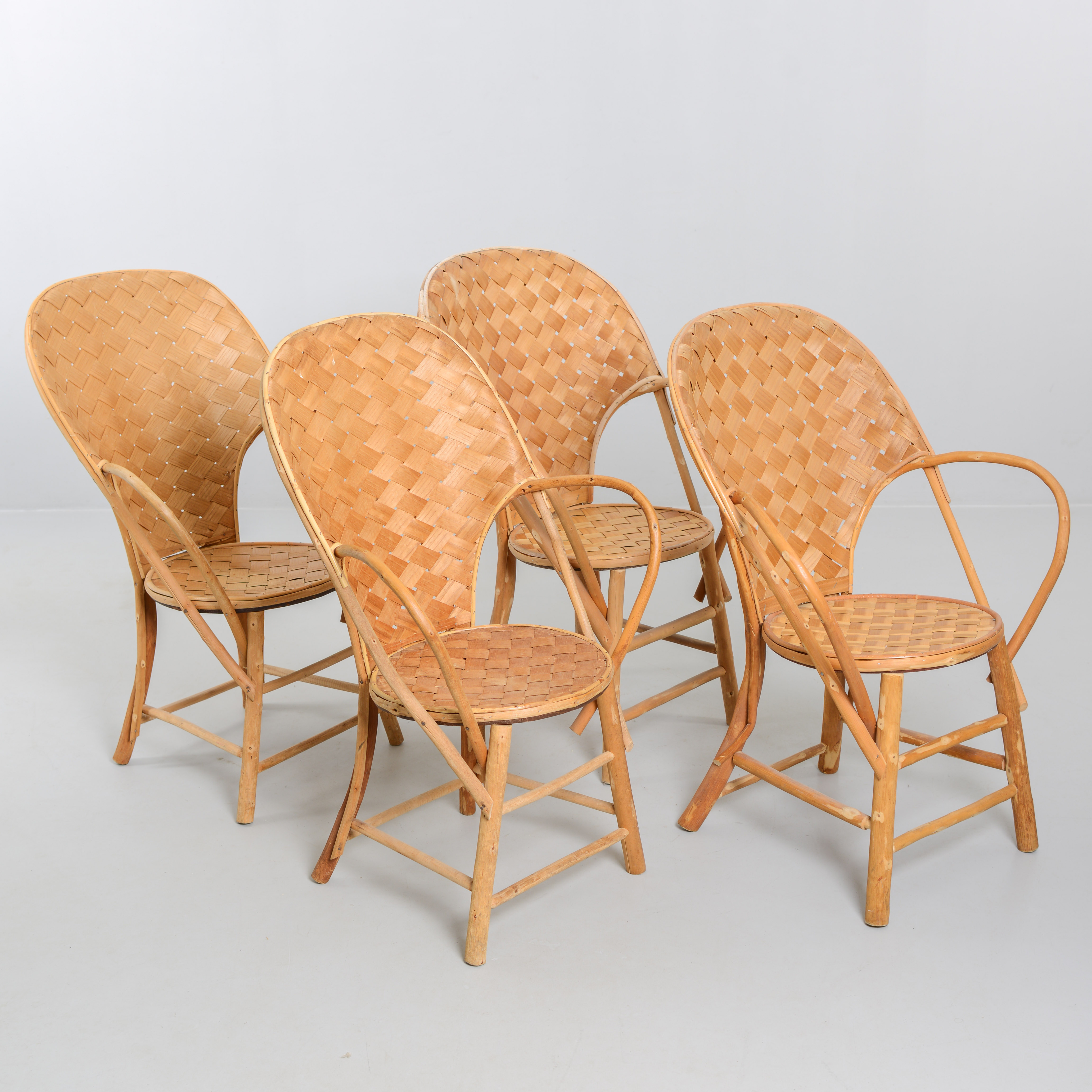 KORGSTOLAR, 4 st, LC-stolen, troligen möbelfirma Gösta Westerberg, 1900-talets andra del.