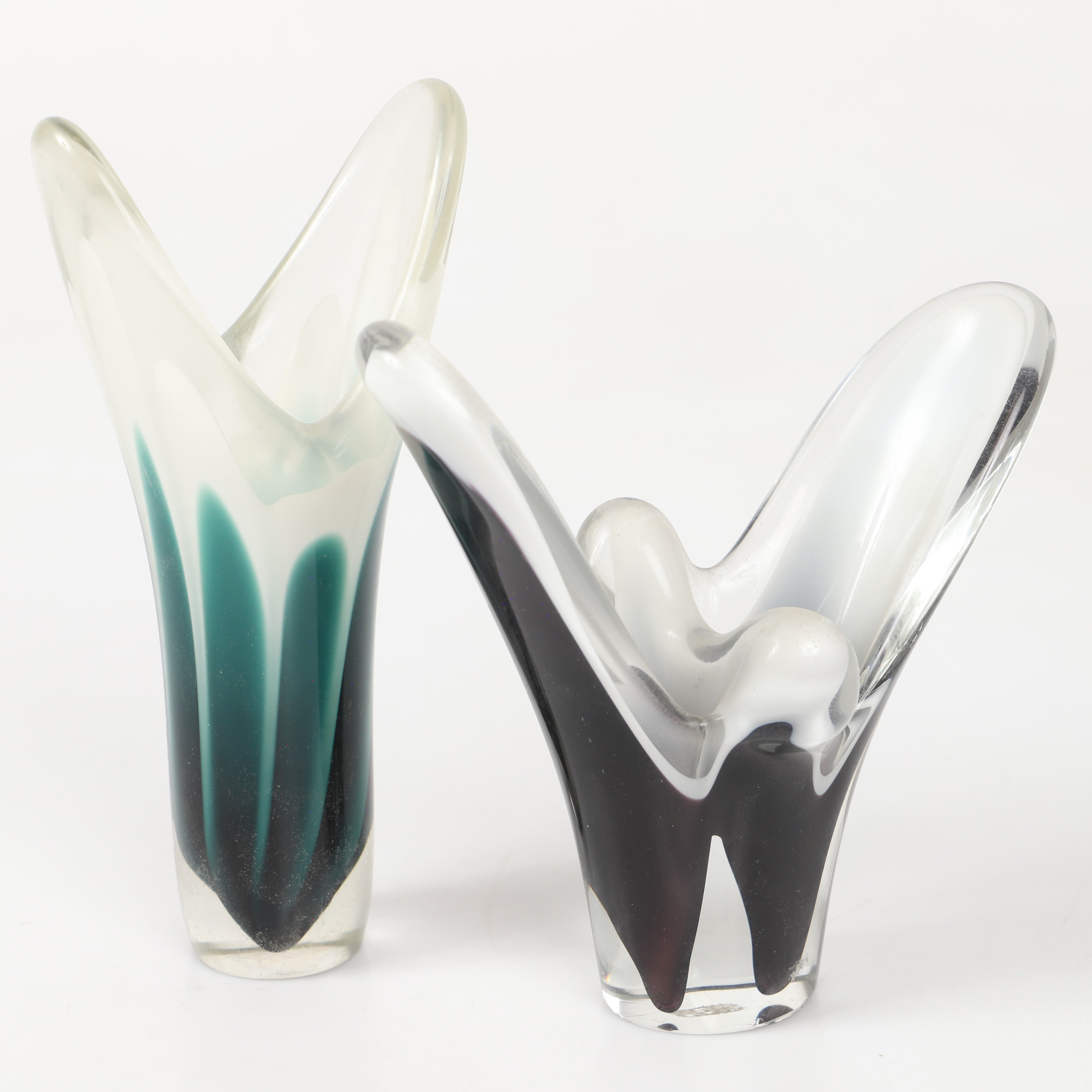 PAUL KEDELV. Vas & skål, "coquille", Flygfors, signerade, 1900-talets mitt.