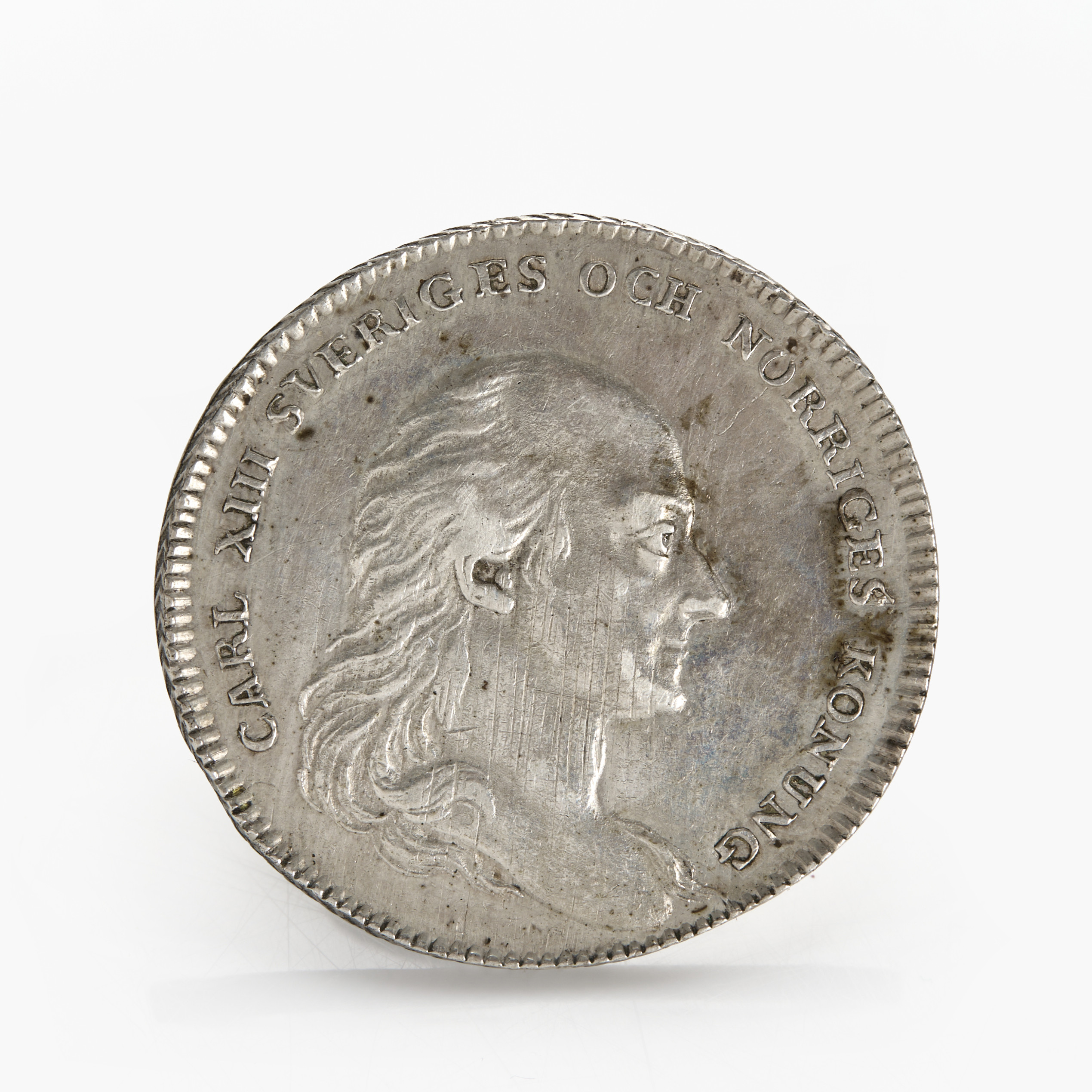 KARL XIII (1809-1818). Kastmynt till kungens begravning. 1/3 riksdaler 1818.