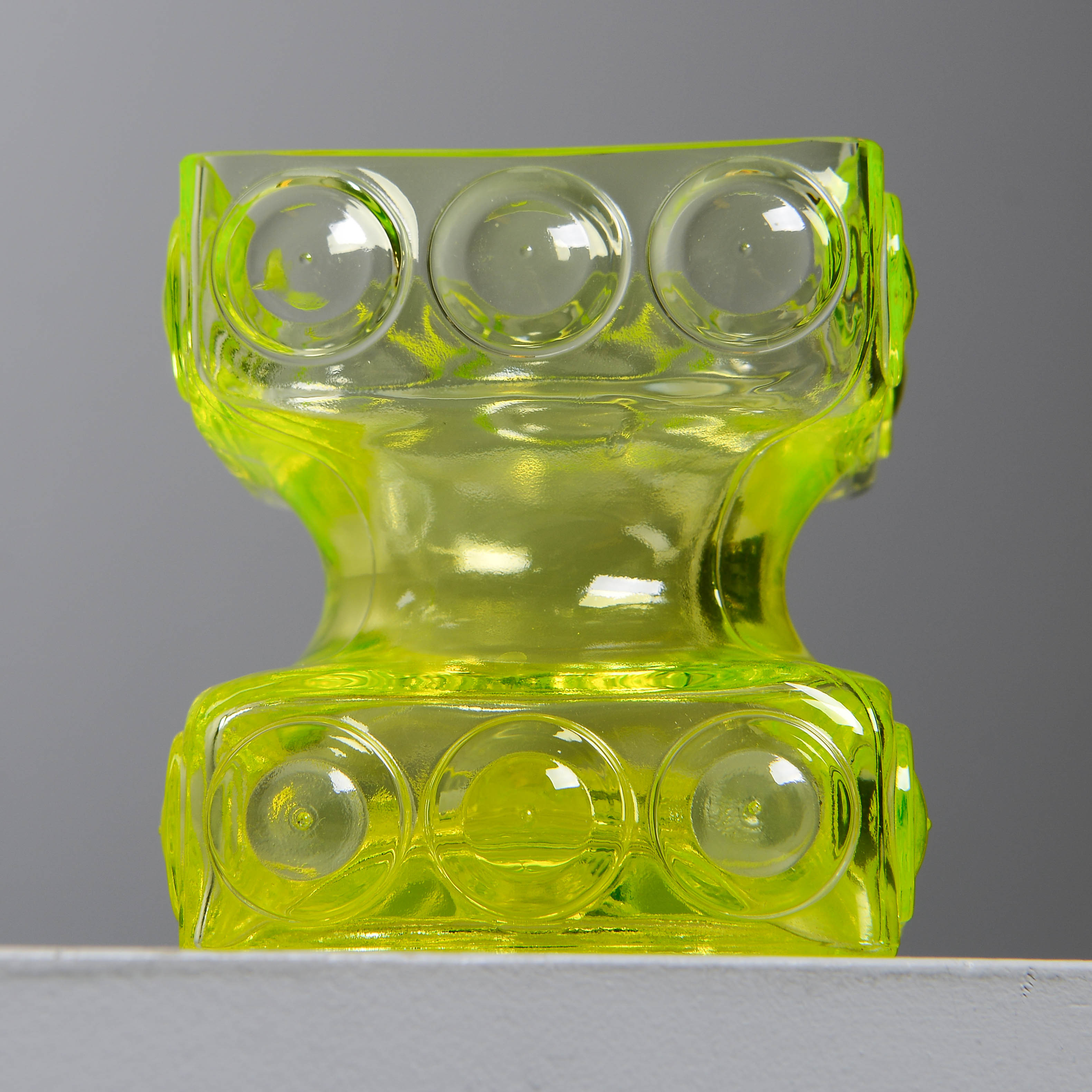 TAMARA ALADIN. Vas/ljusstake, "Kehrä", Riihimäen Lasi, Finland, 1970-tal.