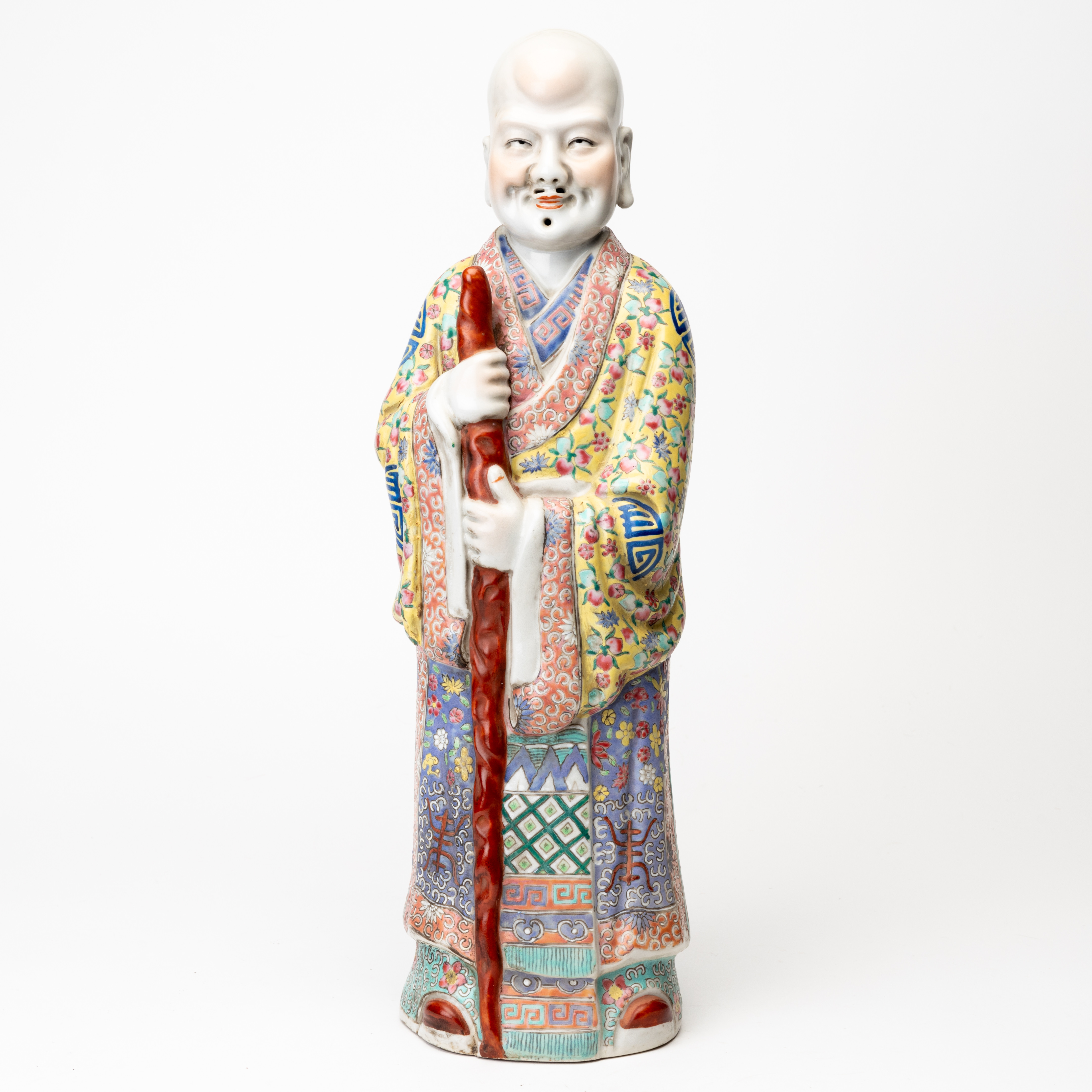 FIGURIN, Shouxing, porslin, bär stämplar. Republik, 1900-talets första hälft.