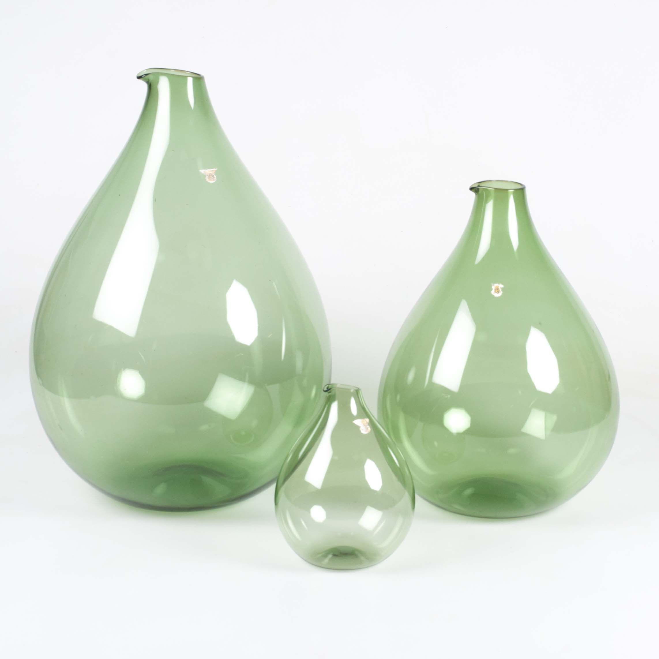 KJELL BLOMBERG. Vas, 3 st glas, Gullaskrufs glasbruk, 1960-tal.