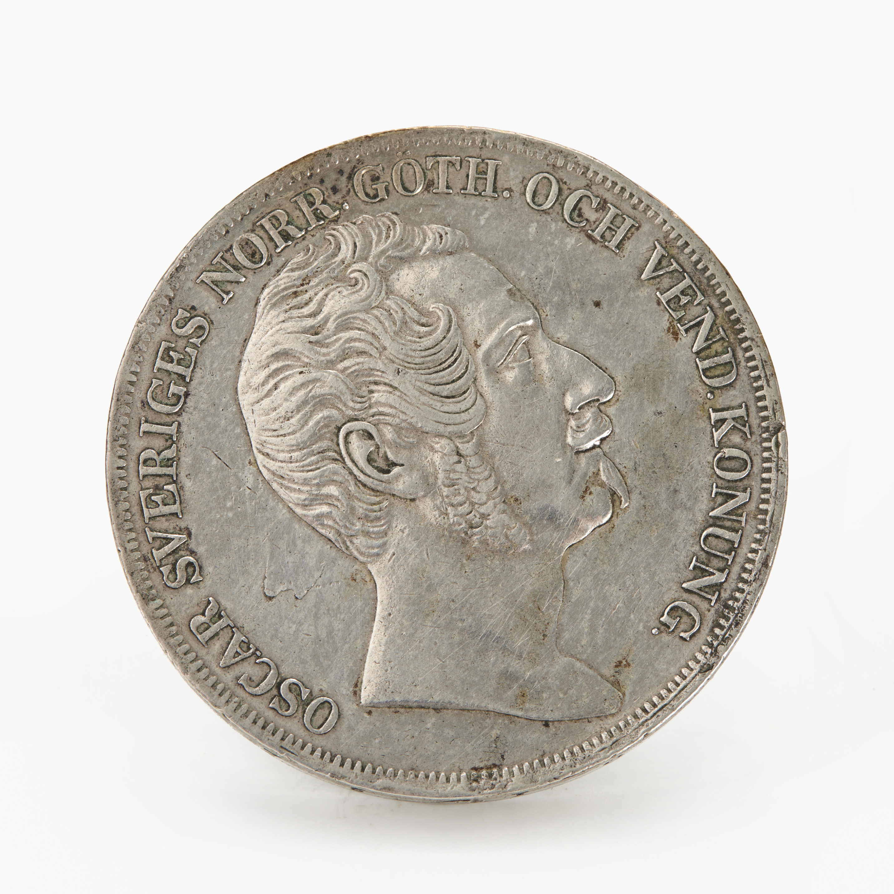 OSCAR I 1844-1859) 1 riksdaler specie 1844, brett huvud.