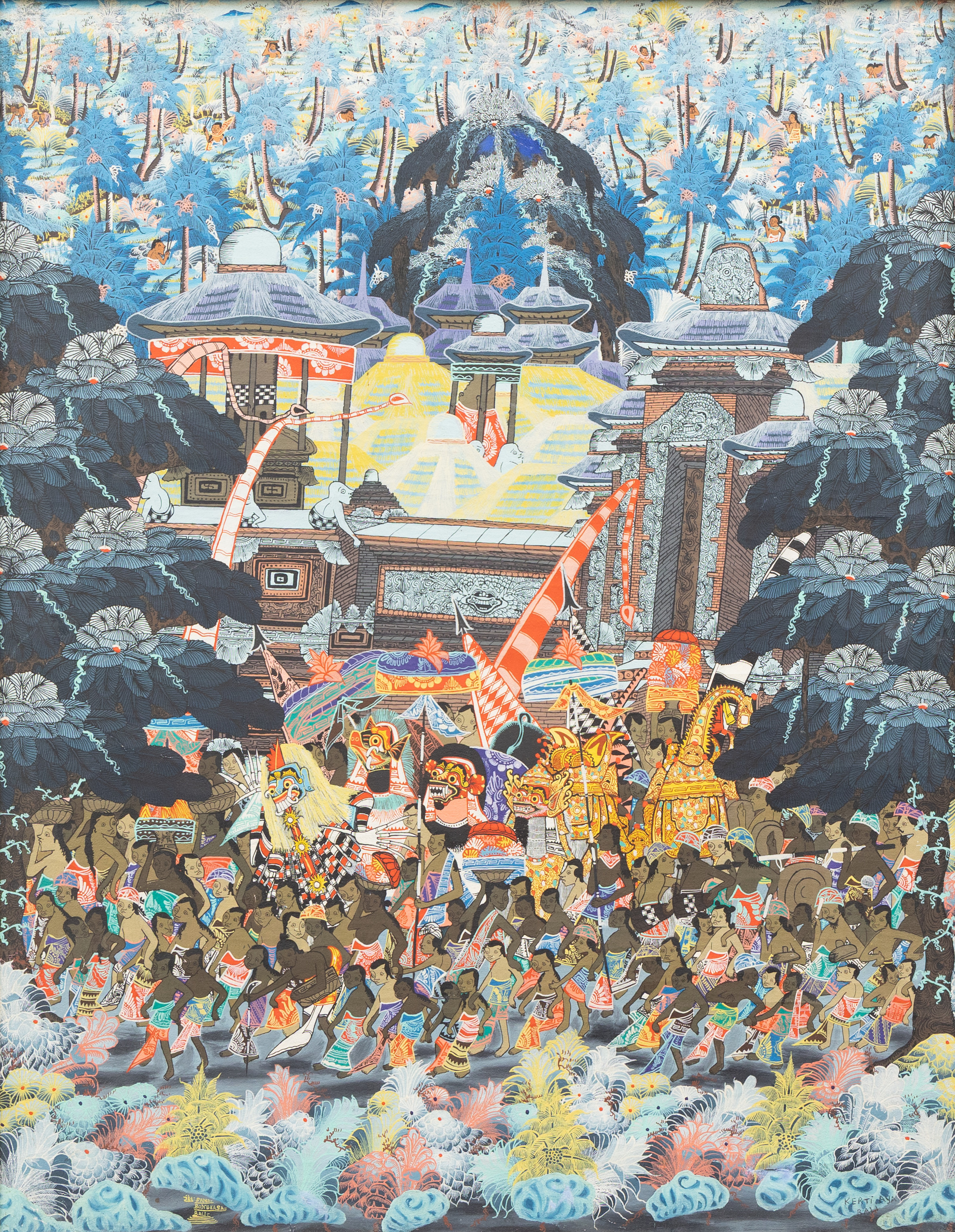 IKT SAMA BONGASA. Den stora festen, blandteknik, signerad.