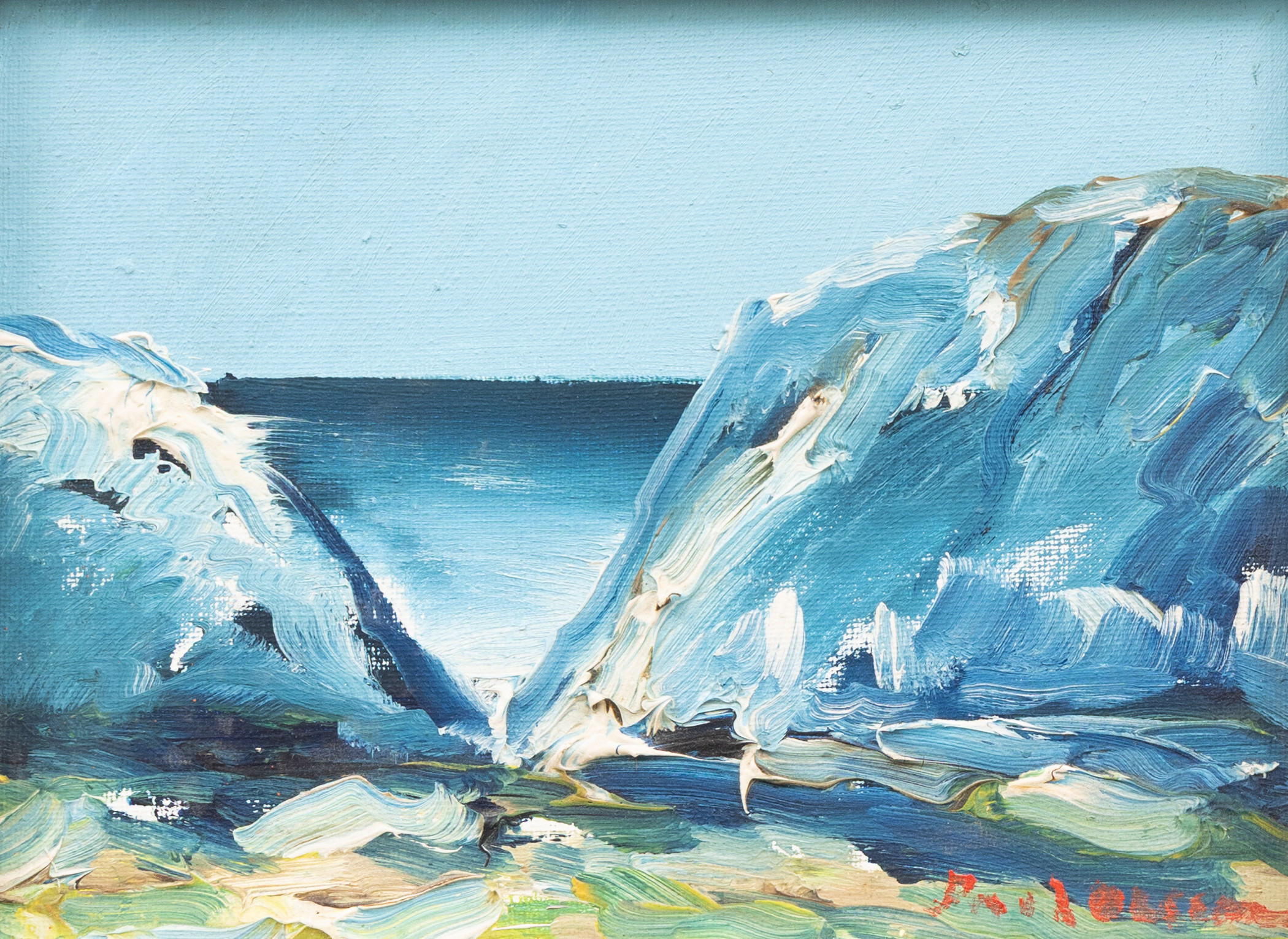 PAUL OLSSON. Kustlandskap, olja på duk, signerad.