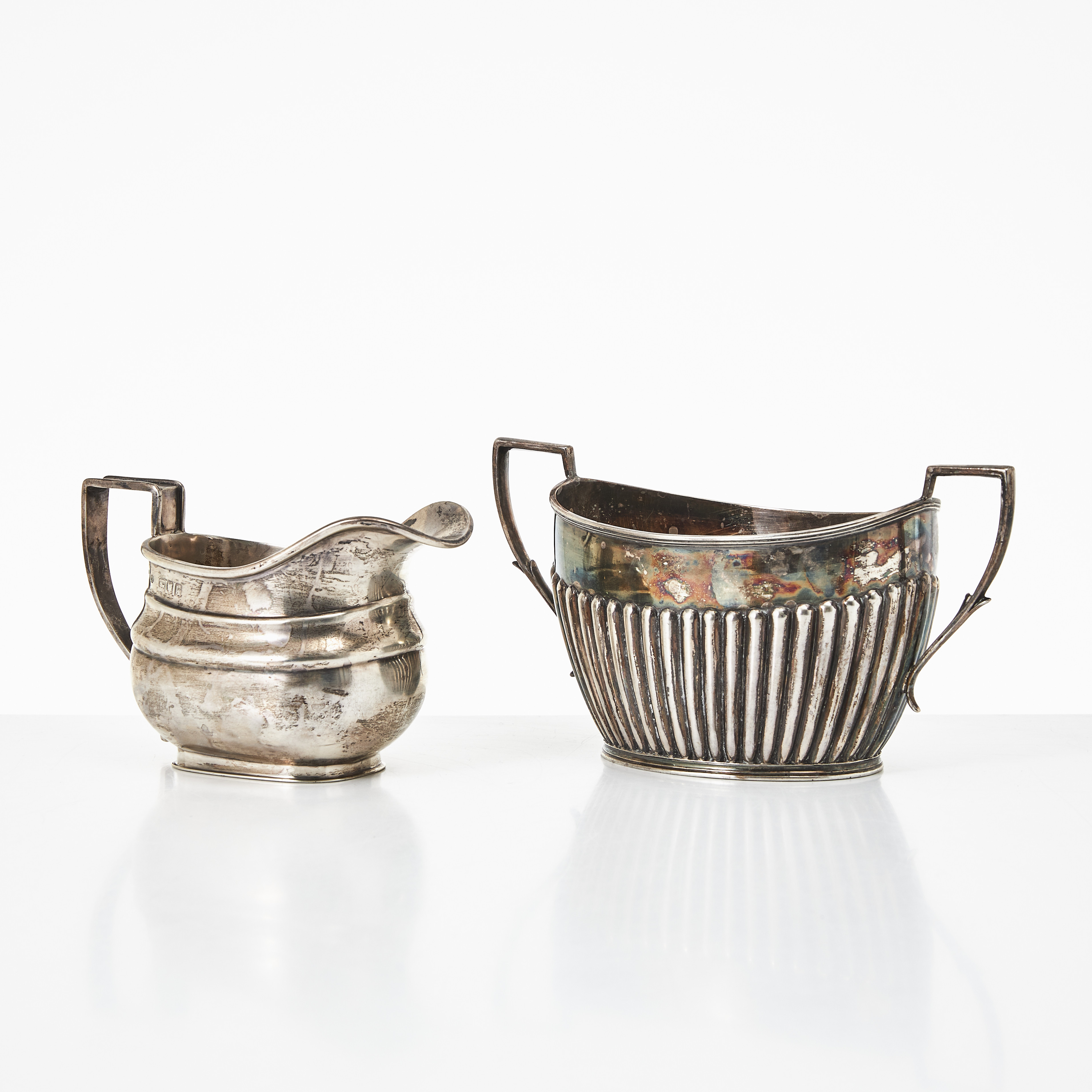 GRÄDDKANNA, SOCKERSKÅL, silver, England, 1900-tal, en import C.G Hallberg 1906.