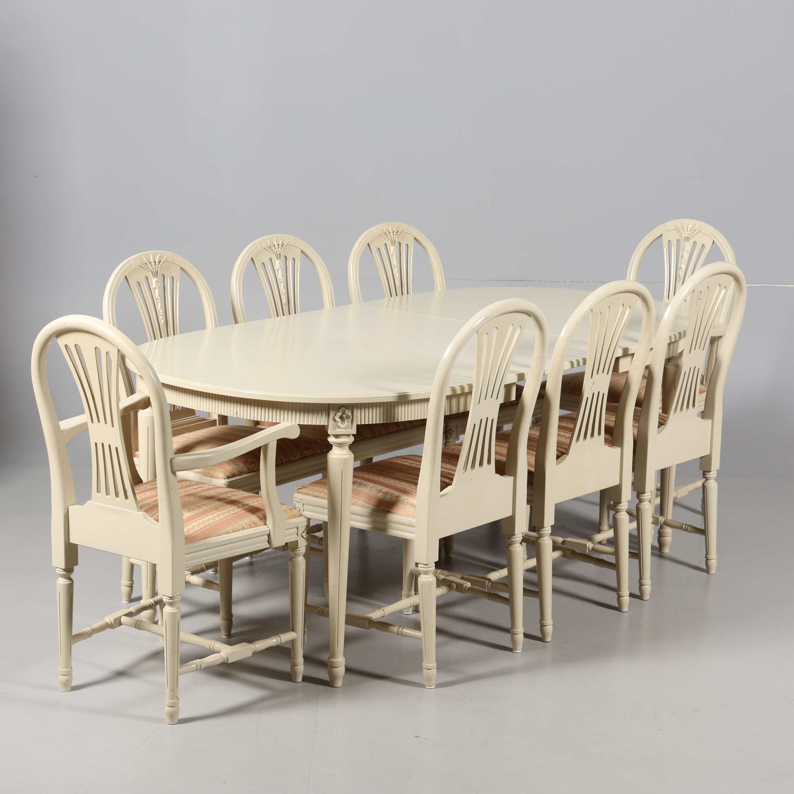 MATSALSGRUPP, 9 delar, Gustaviansk stil, 1900-talets andra hälft.