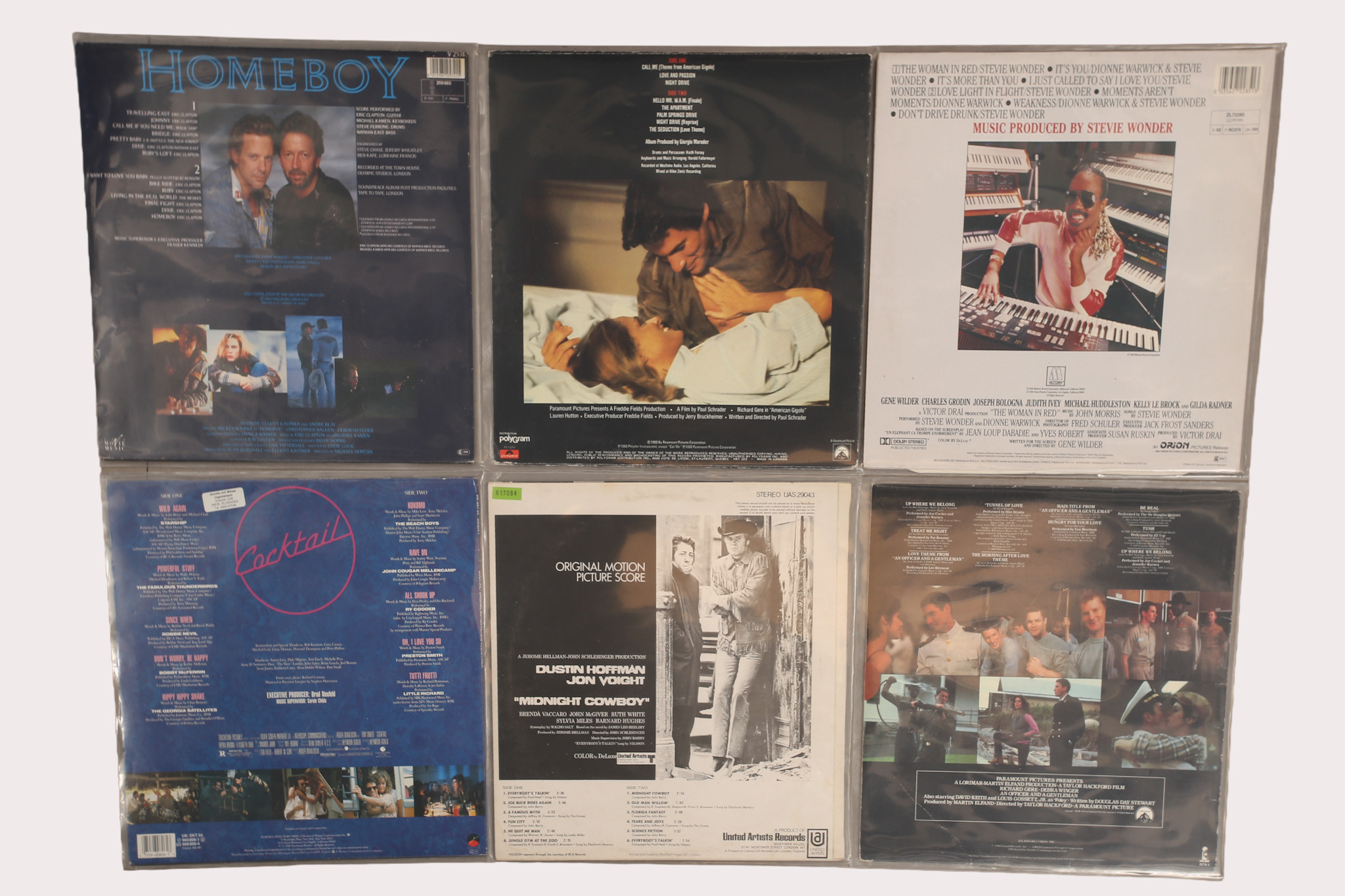 VINYL/LP SKIVOR, Filmmusik, 6 stycken, 1970/90- tal.