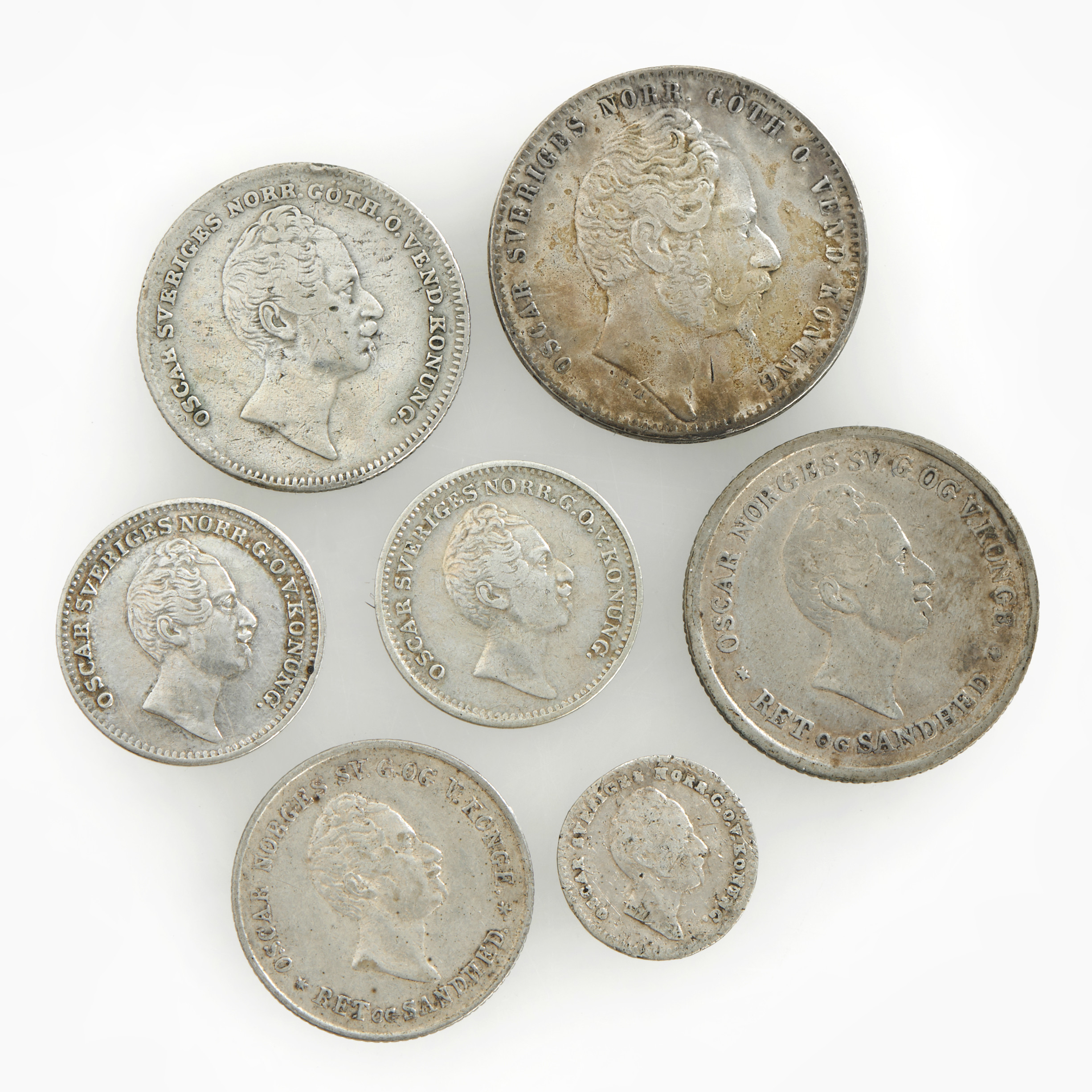 OSCAR I (1844-1859) 7 st silvermynt Sverige/Norge.