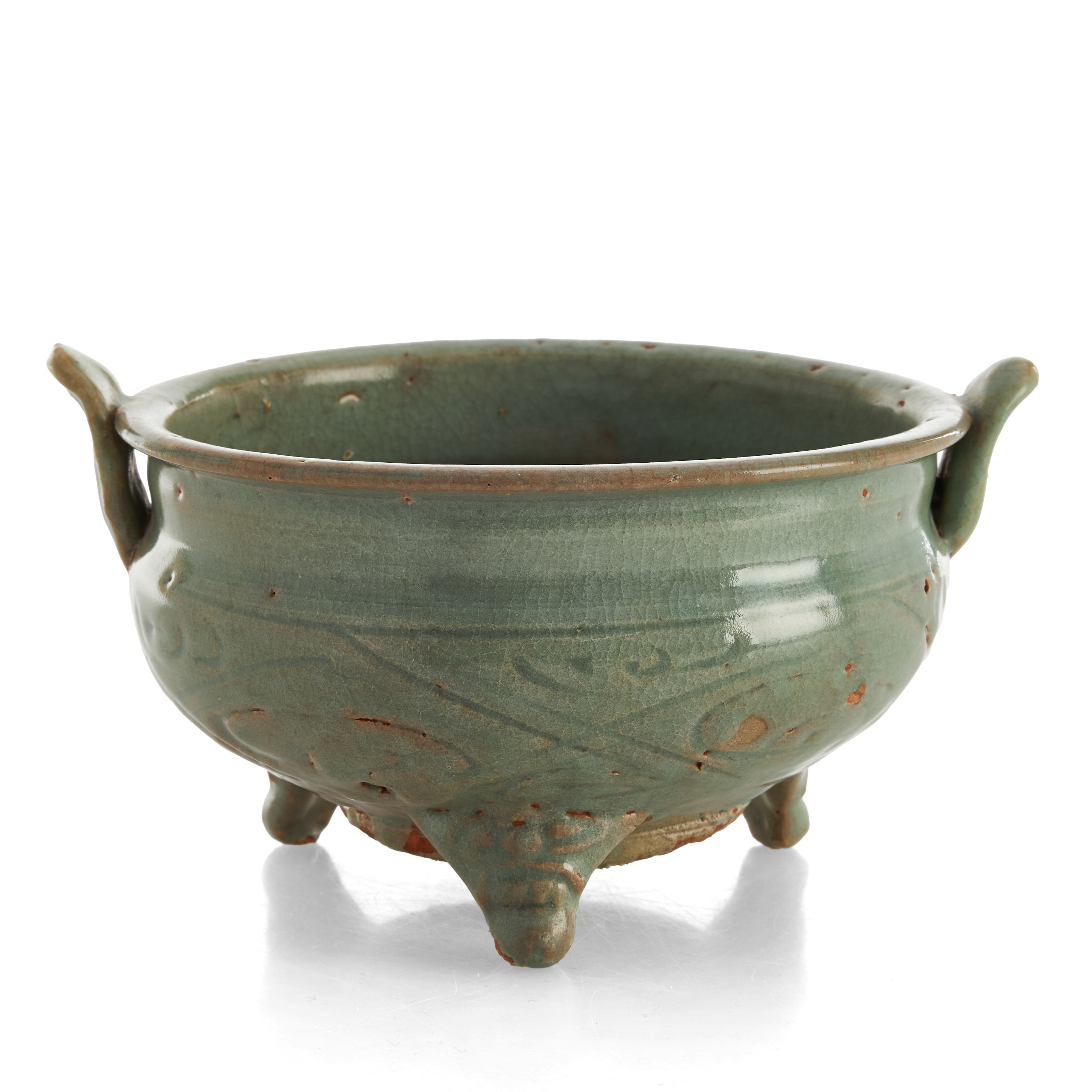 RÖKELSEKAR, Celadon, Kina, tripod, Mingdynastin (1368-1644).