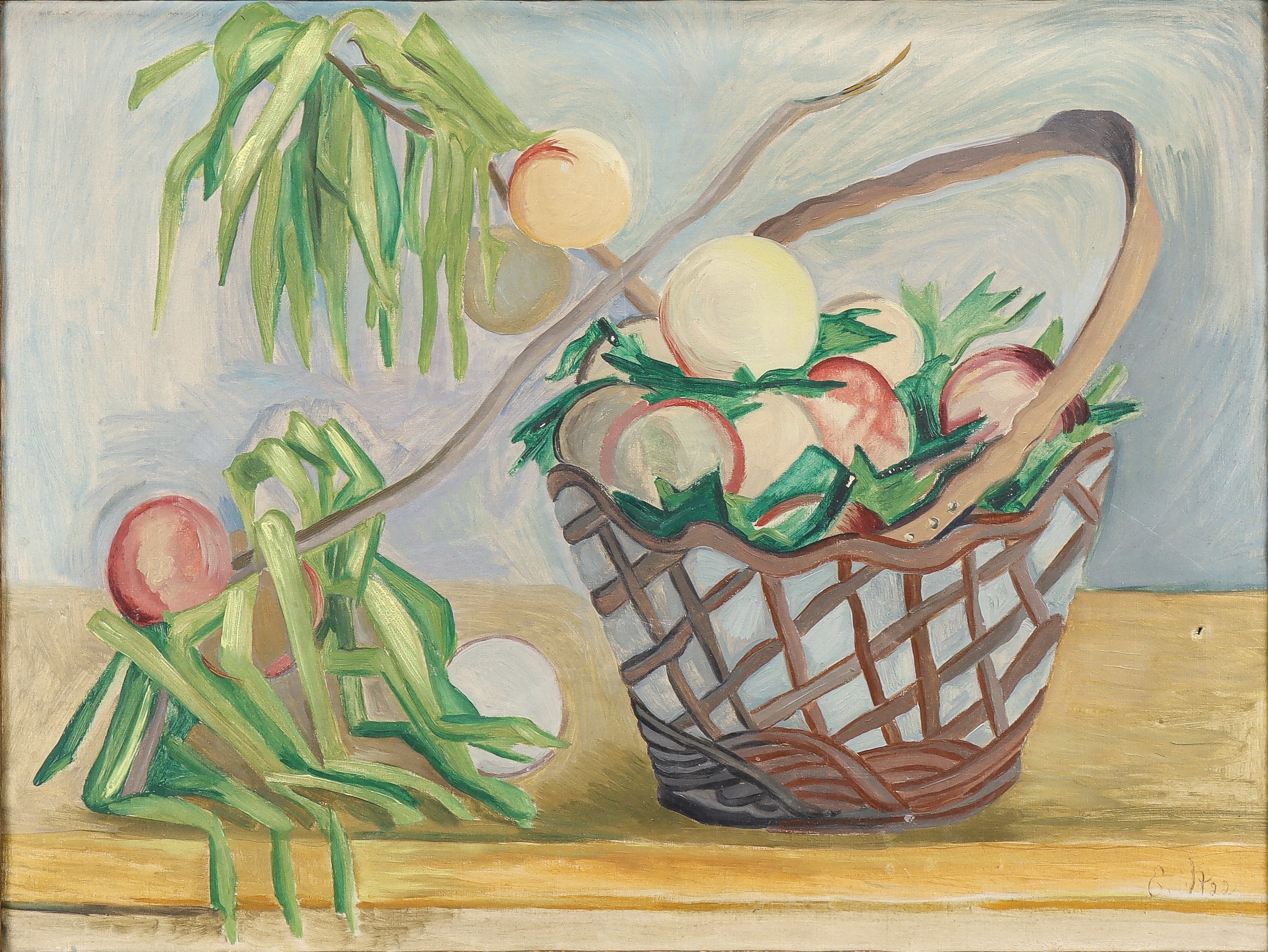 EDVARD WALLENQVIST (1894-1986). Stilleben med fruktkorg.