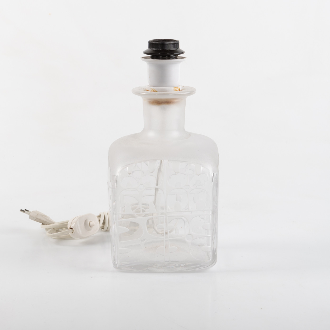 BERTIL VALLIEN. Bordslampa, glas, Boda Åfors.