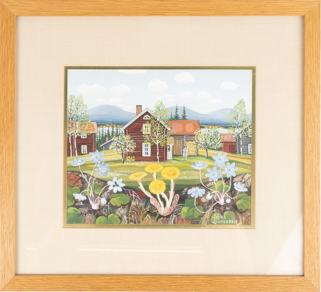 STINA SUNESSON (SVERIGE, 1925-1998). "En vårdag", gouache, signerad Stina Sunesson Tällberg.