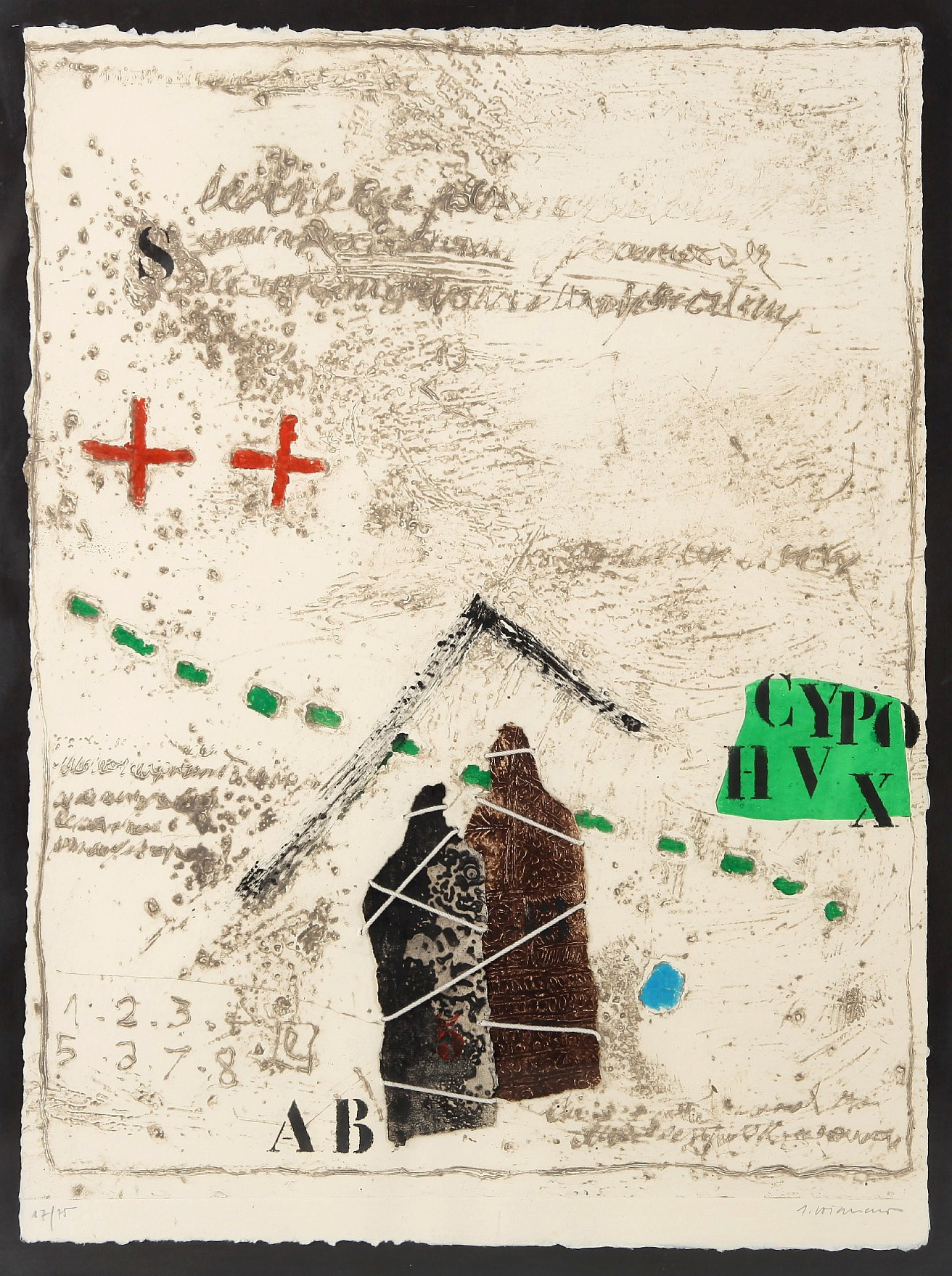 JAMES COIGNARD. 1925-2008. Komposition, carborundum, signerad och numrerad.