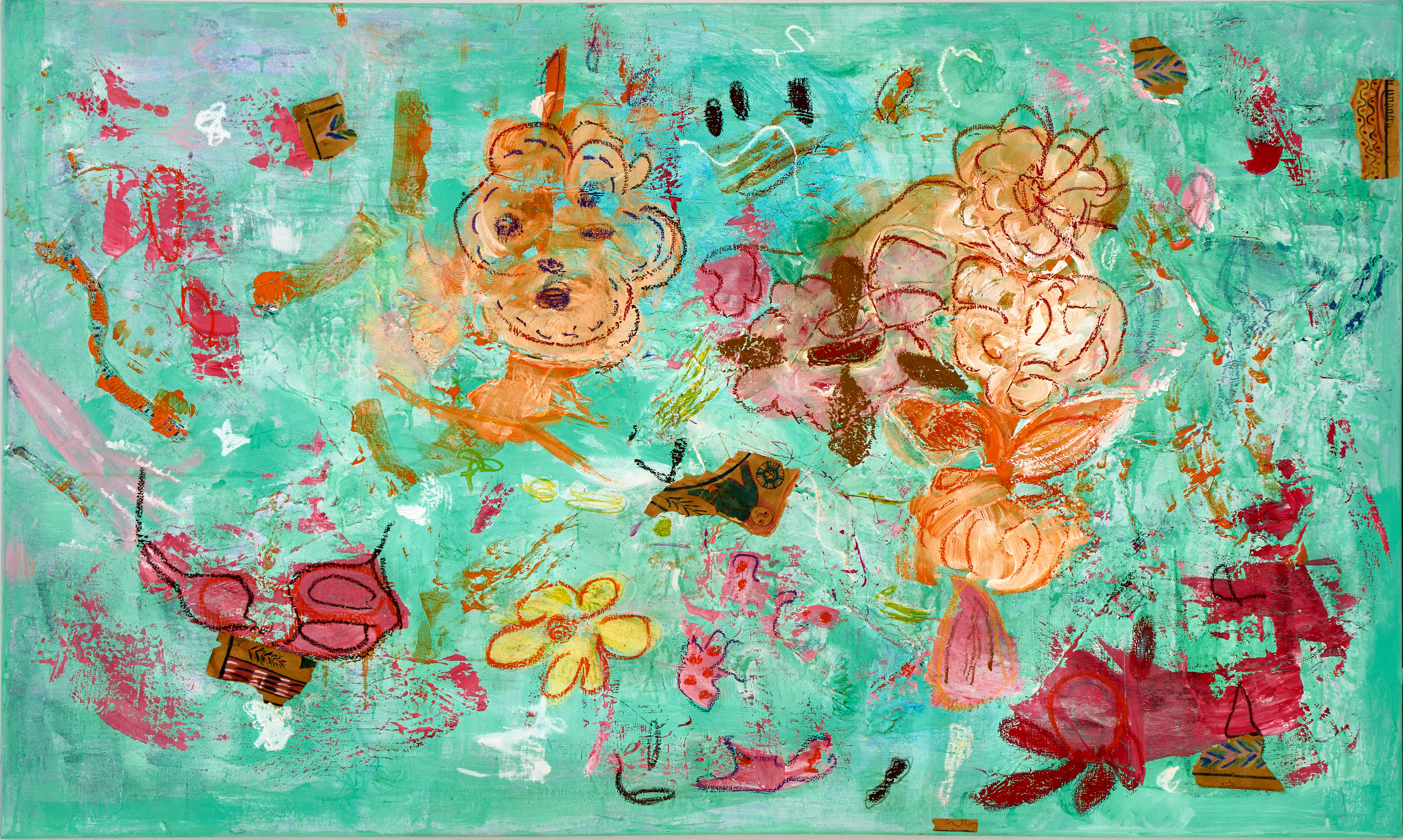 ULLA-BRITT HEDE. "My way", signerad a tergo, blandteknik på duk.