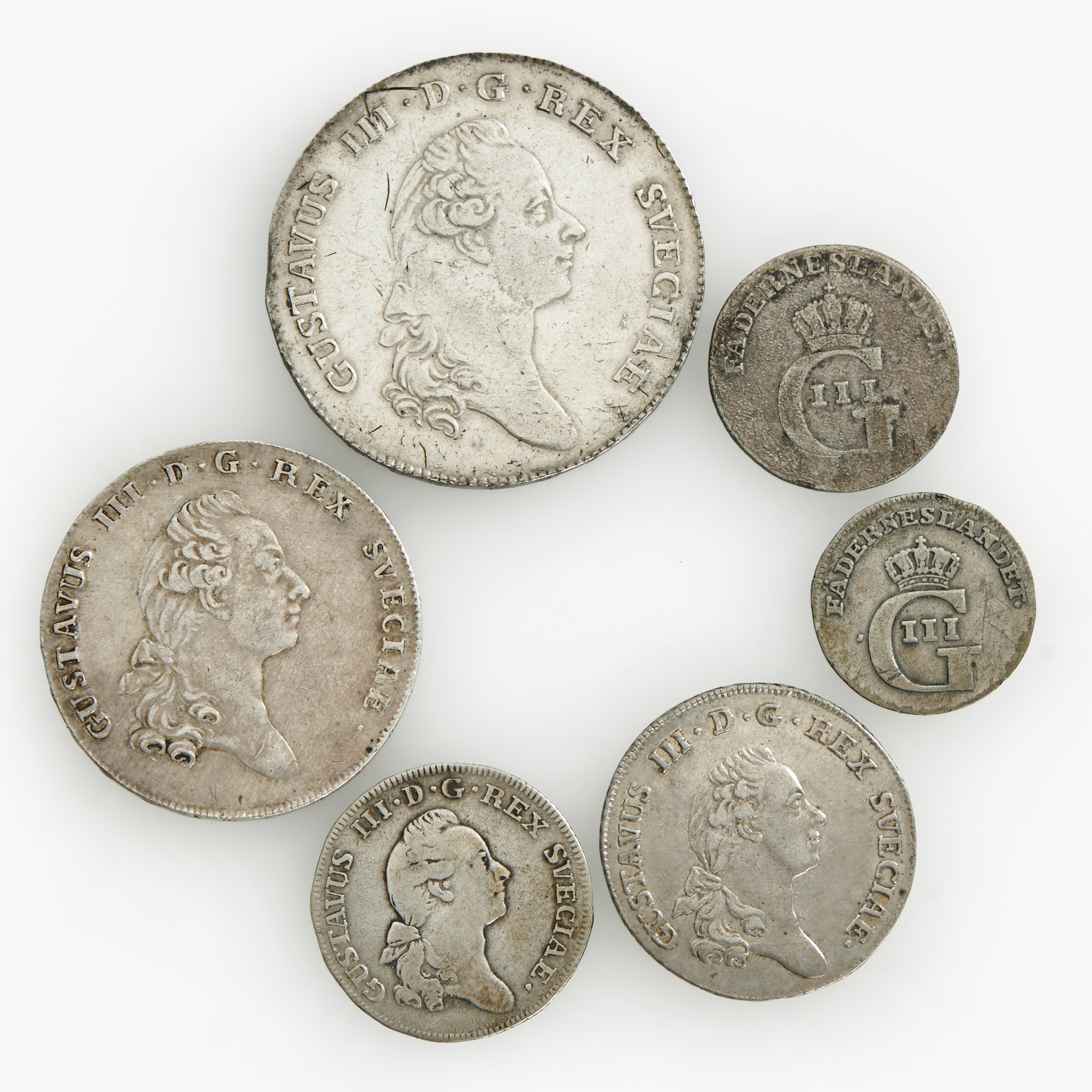 GUSTAV III (1771-1792) 6 st, silver.
