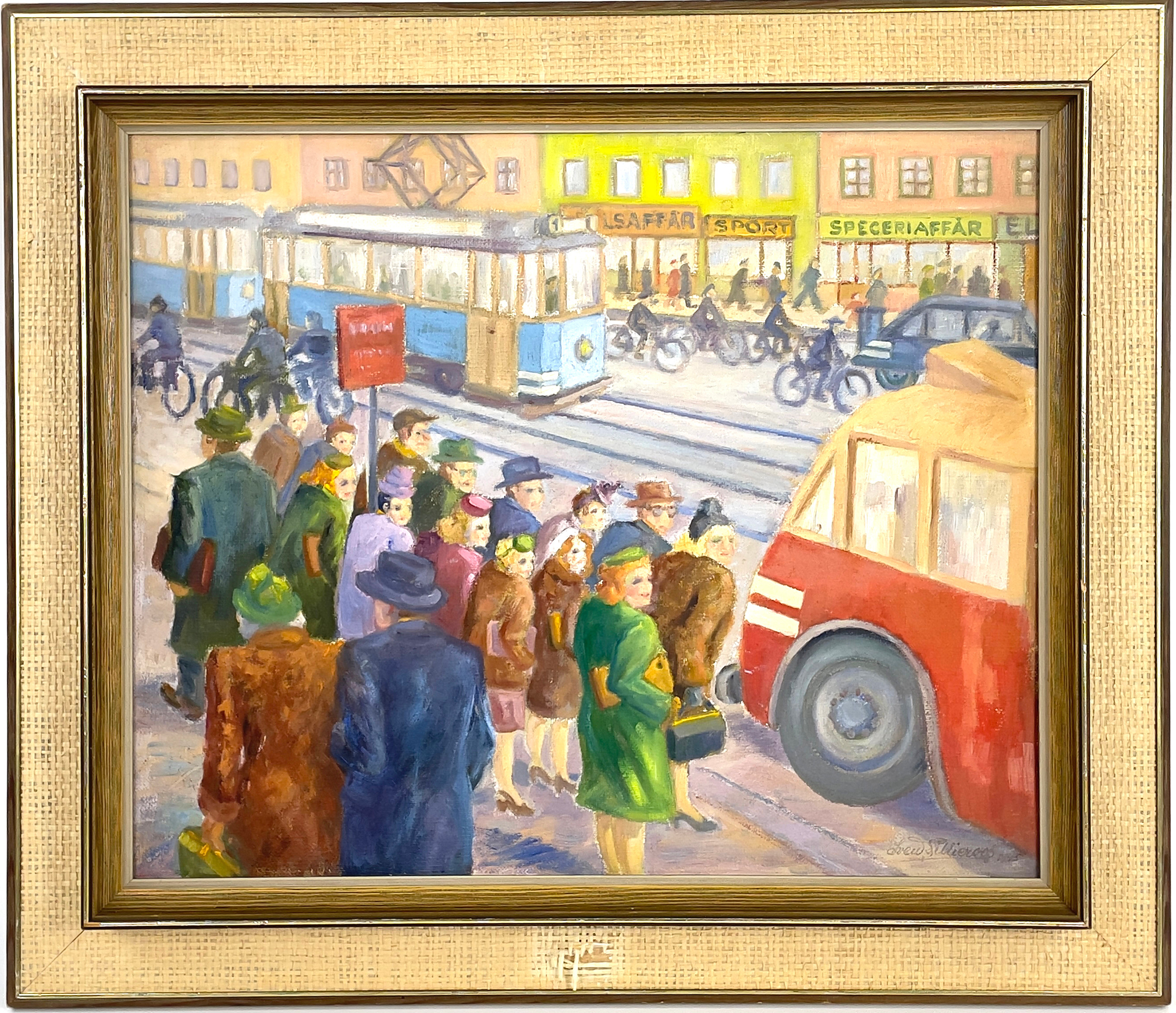 SVEN LILLIEROOS. Stadsmotiv, olja på duk, signerad & daterad 1945.