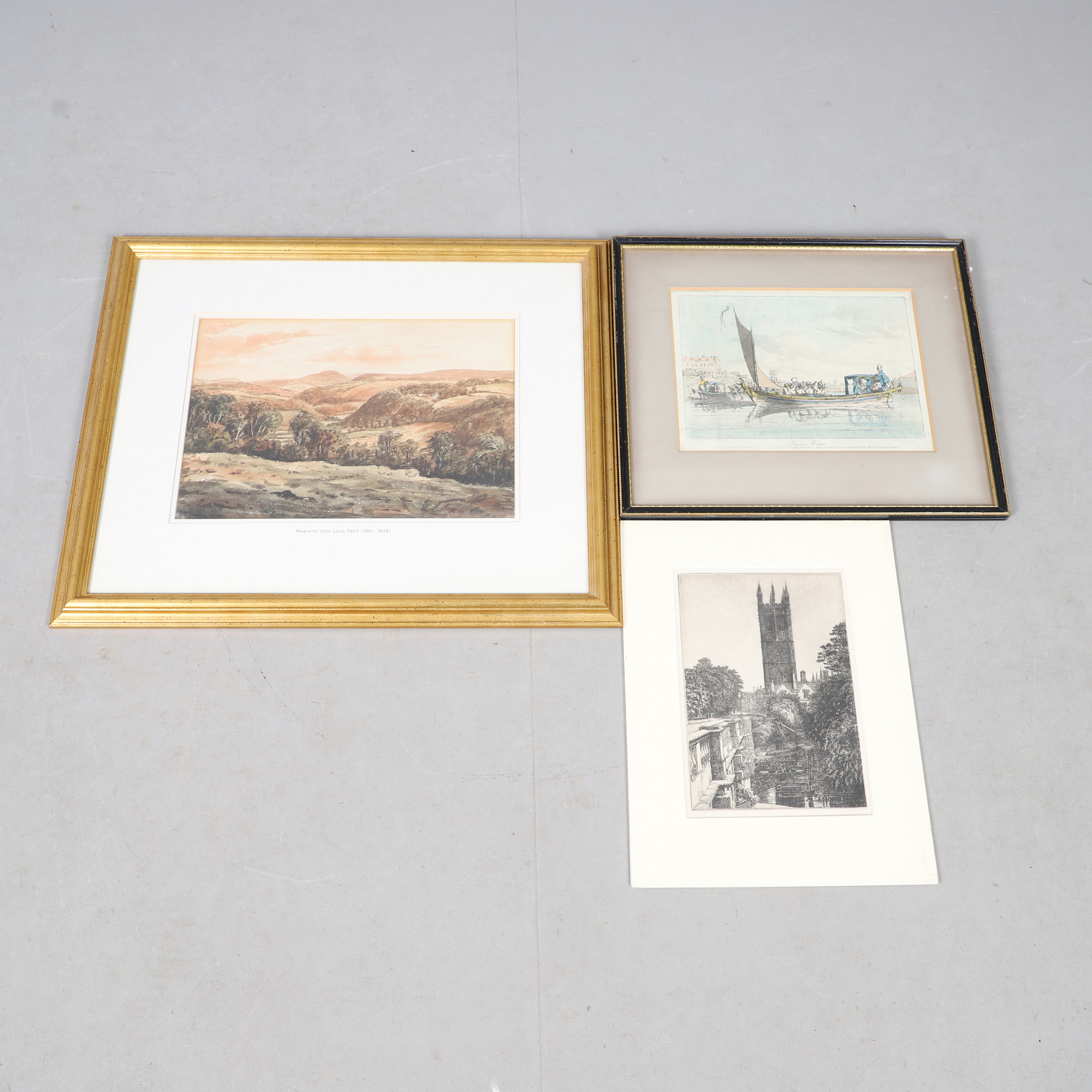 REV. JOHN LOUIS PETIT (1801-1868). TUSCAN LANDSCAPE; TWO PRINTS BY DIFFERENT HANDS.
