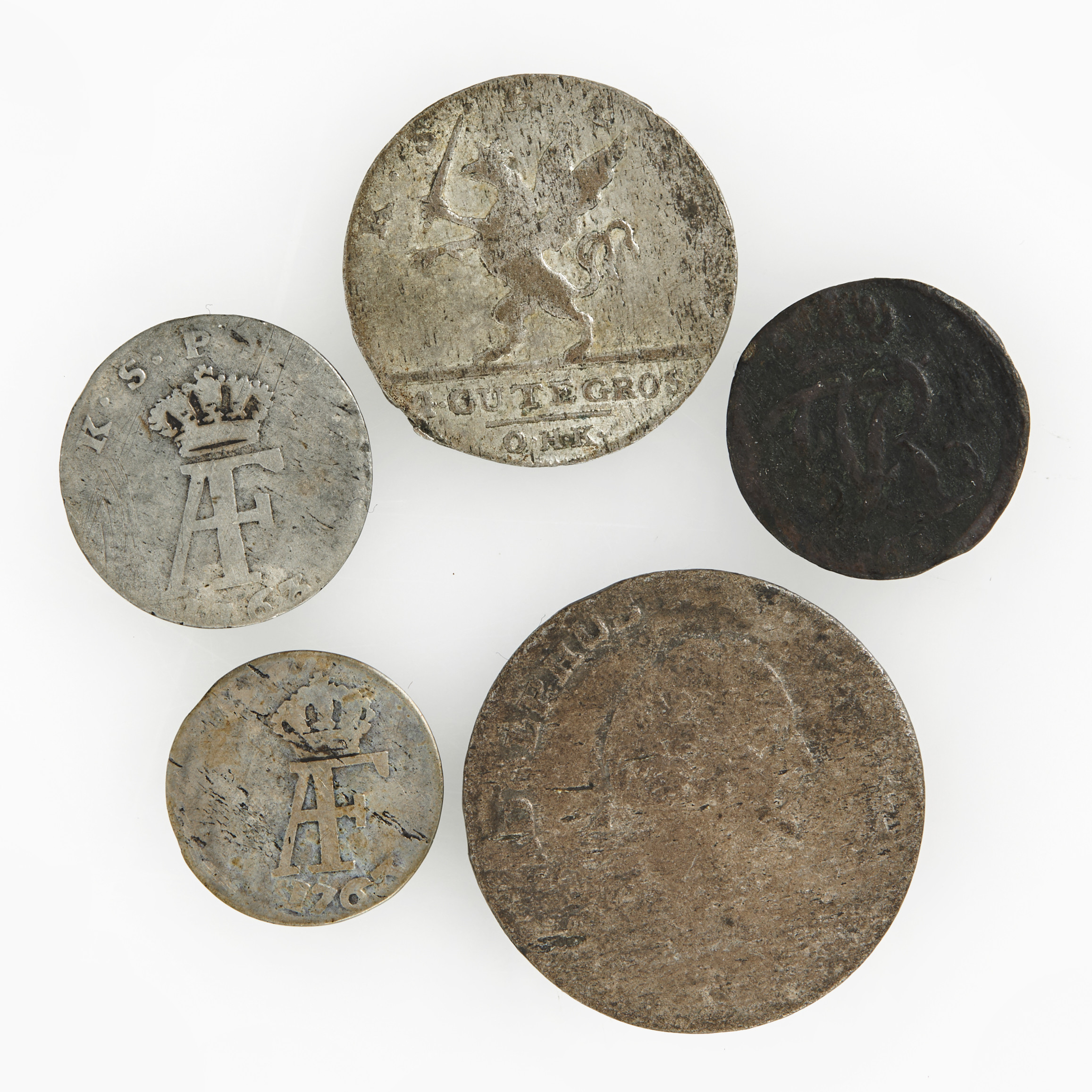 ADOLF FREDRIK (1751-1771), 5 st, svenska Pommern, silver och brons.
