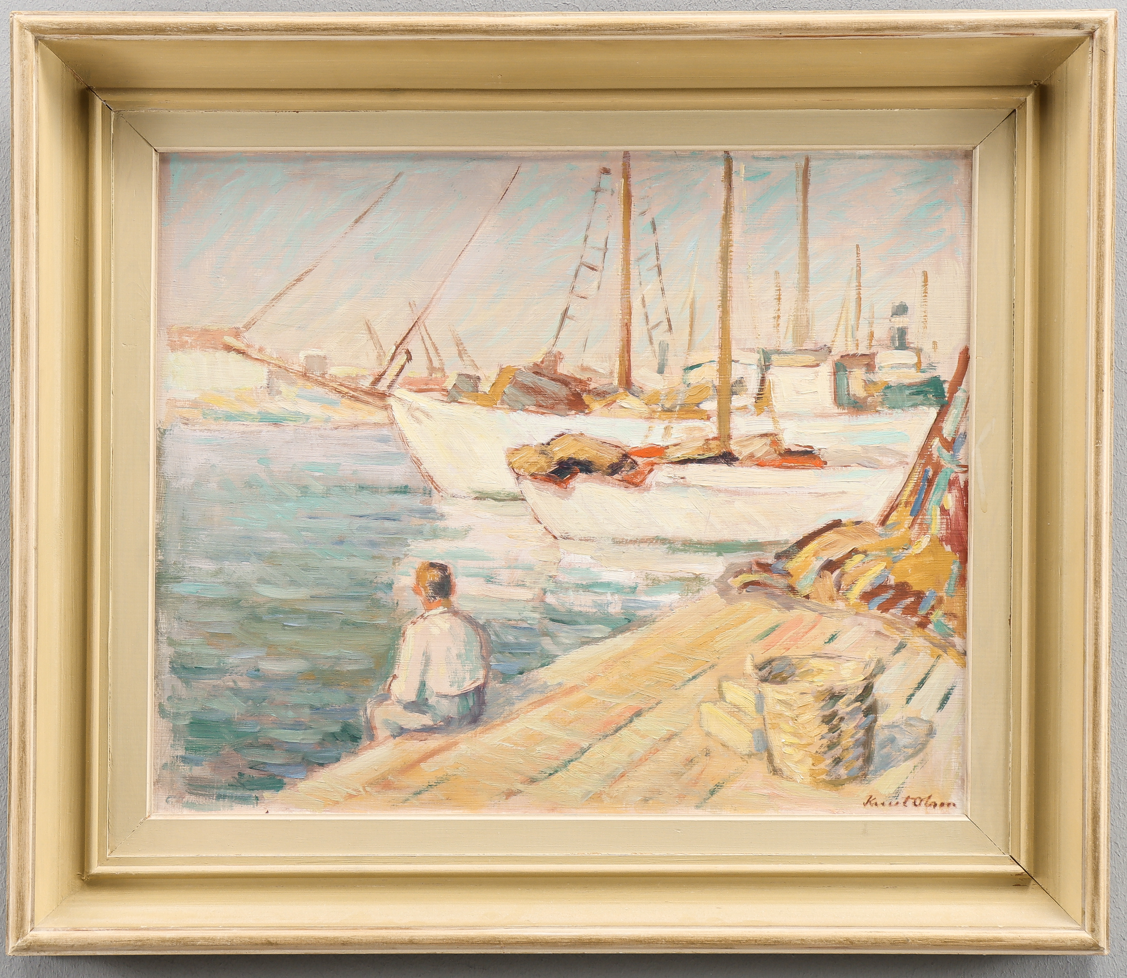 KNUT OLSON. "Morgon i hamnen".