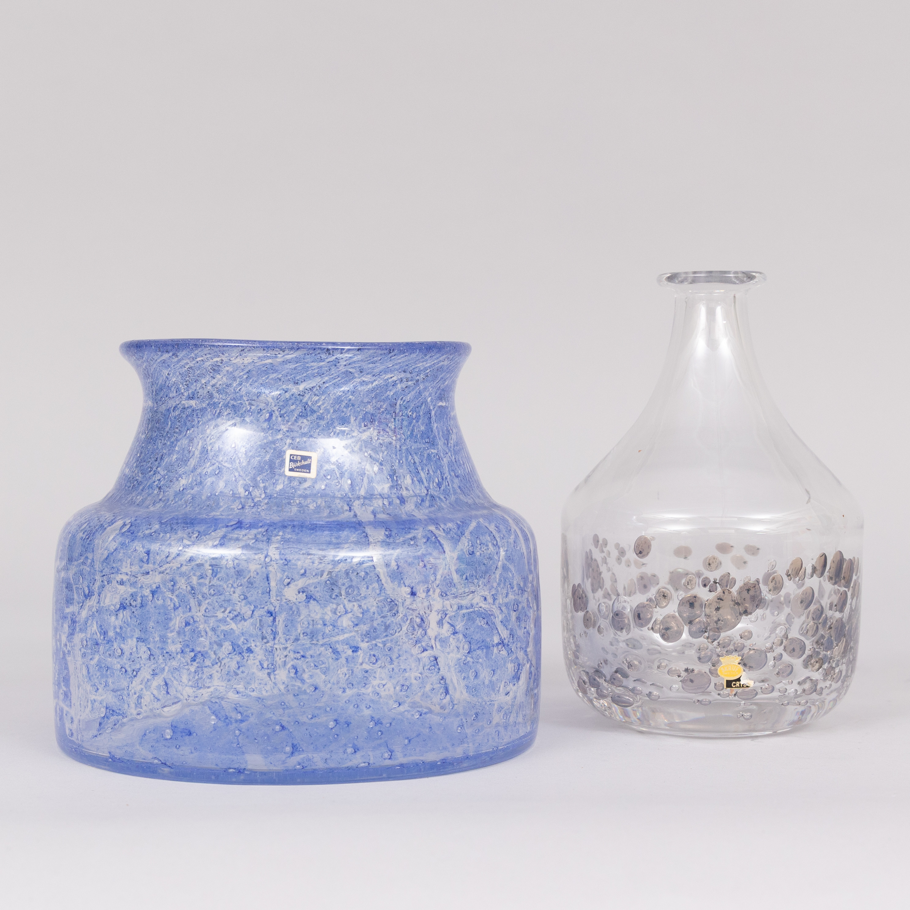 VASER, 2 st, glas, Skruf och Björkshult, 1900-tal.