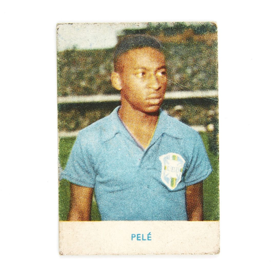 ALFABILD AV PELÉ, FOTBOLLS-VM I STOCKHOLM, 1958, 19 alfabilder totalt, samt VM-biljett.