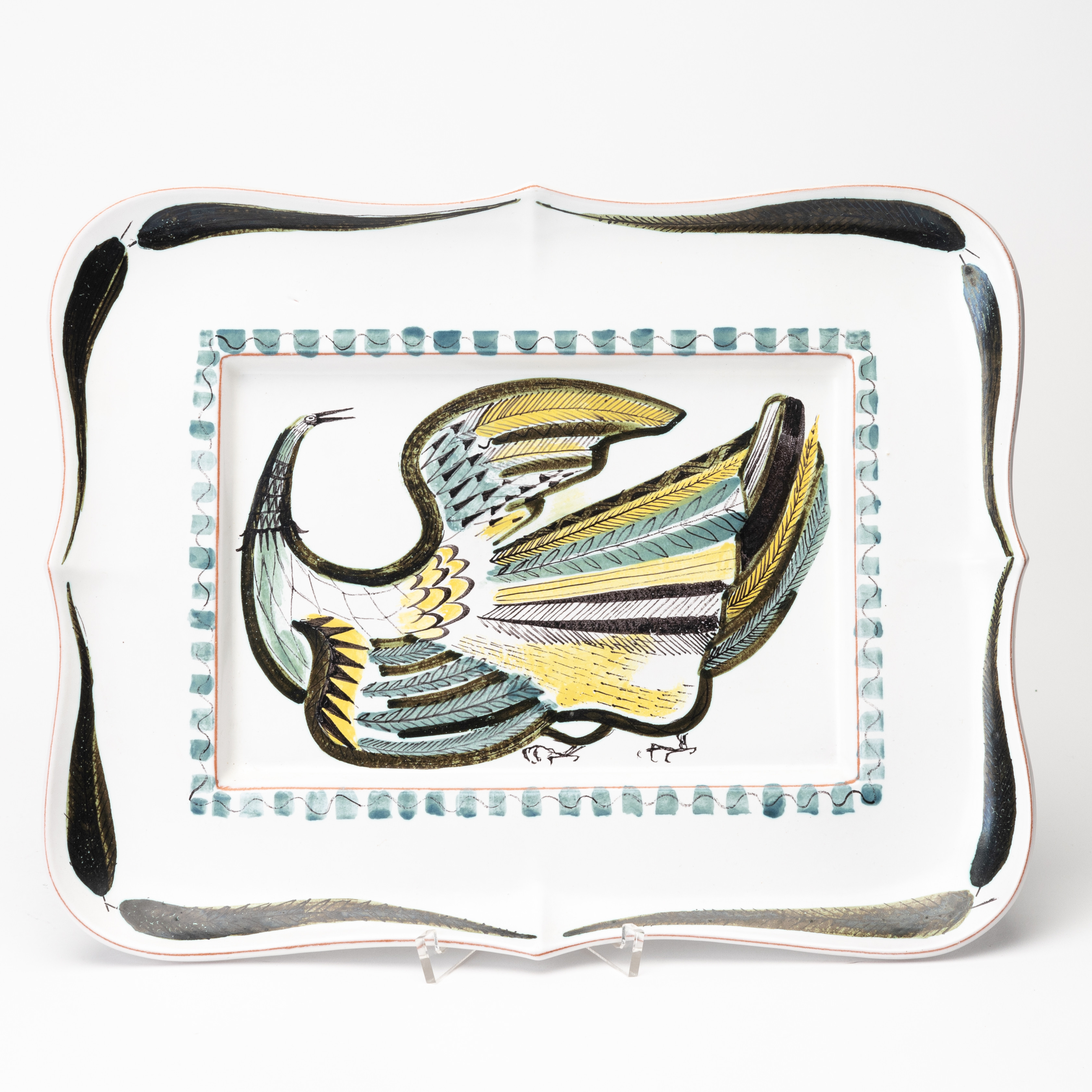 STIG LINDBERG. Fat, Gustavsbergs studio, fajans, signerad med studiohanden, dekormålare: Alf Jarnestad, 1900-talets mitt.