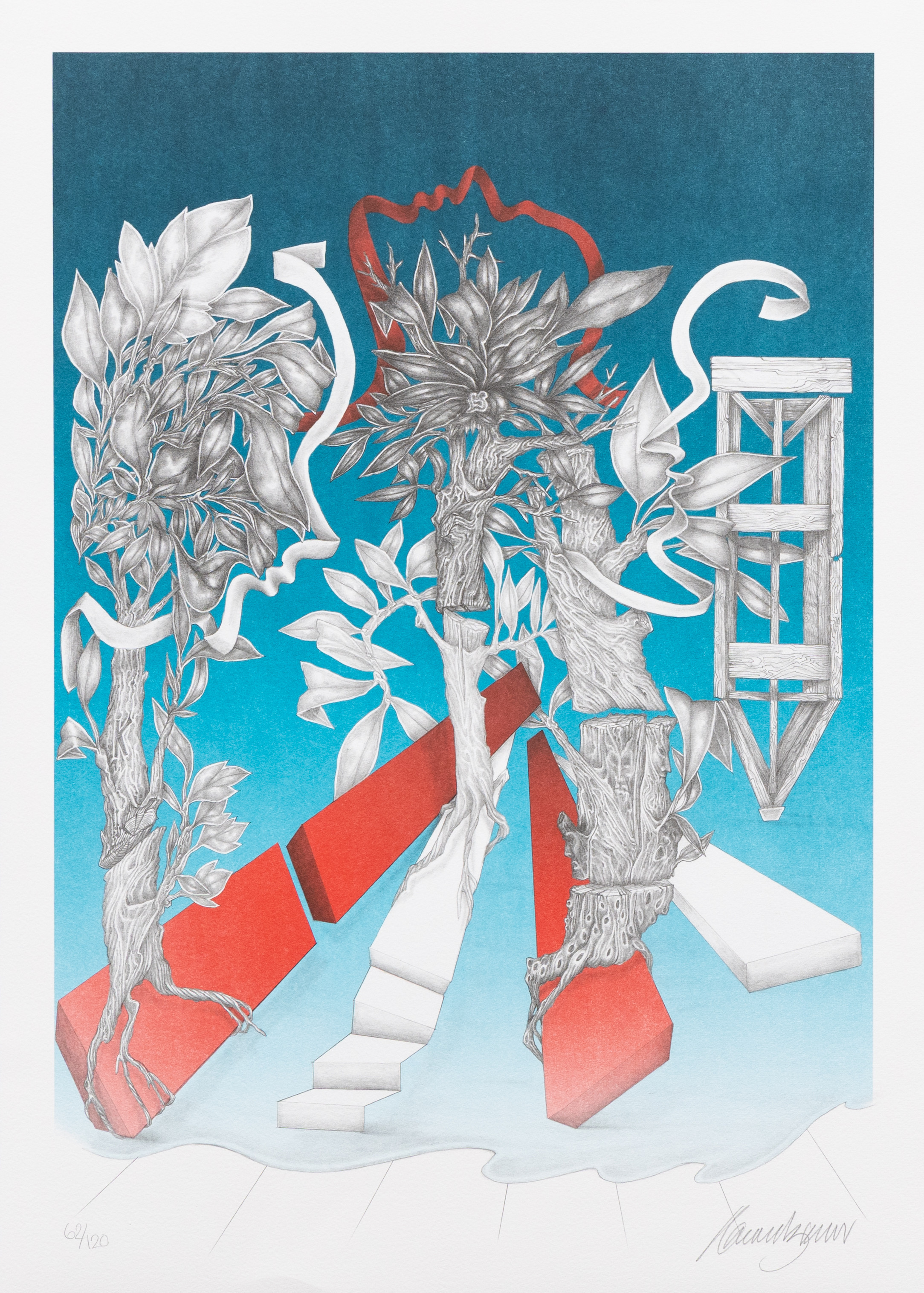 RONALD BURNS (USA, 1942-2024). Komposition, serigrafi nr 62/120, signerad.