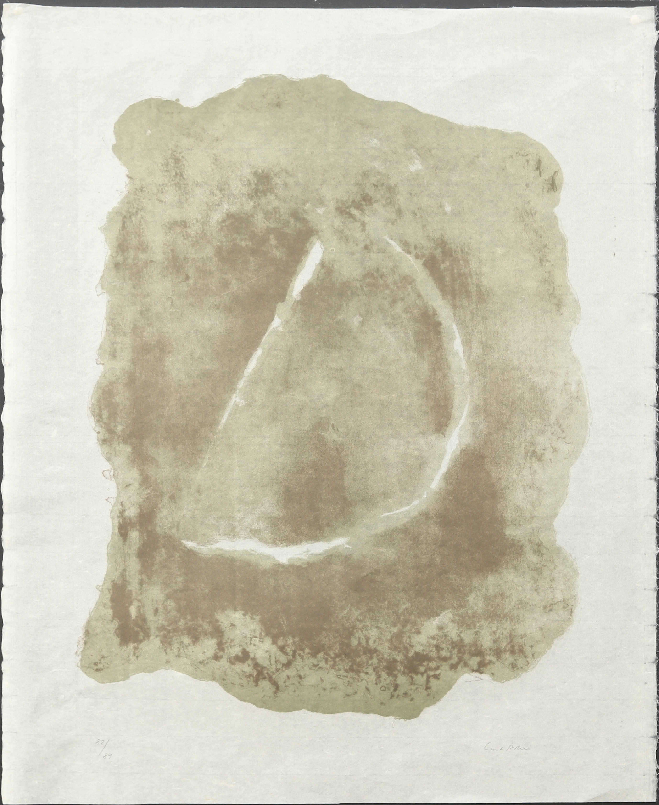 CURT ASKER. Komposition, litografi på rispapper nr 82/89, signerad.