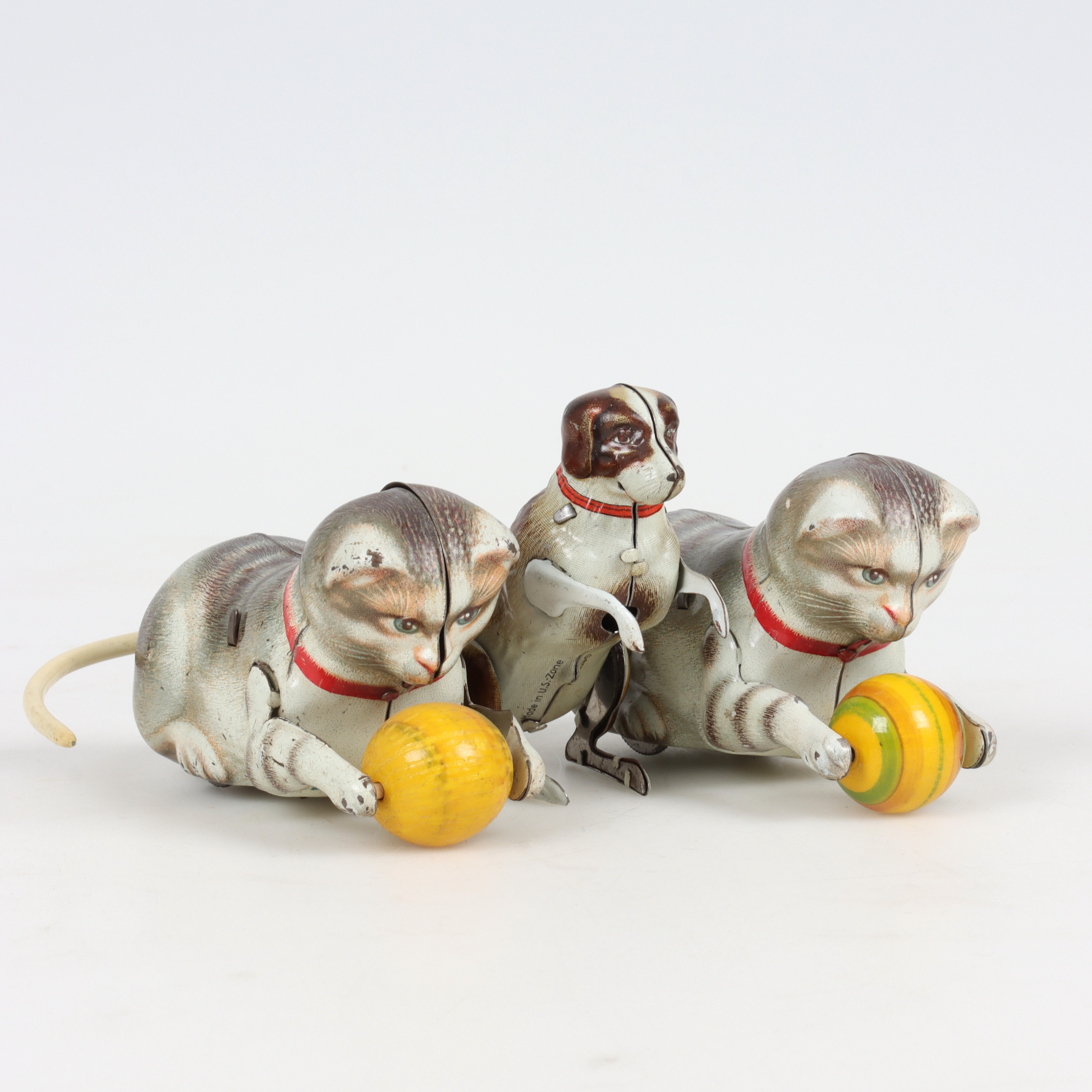 PLÅTLEKSAKER, 3 st, litograferad plåt, Tyskland, 1900-tal.