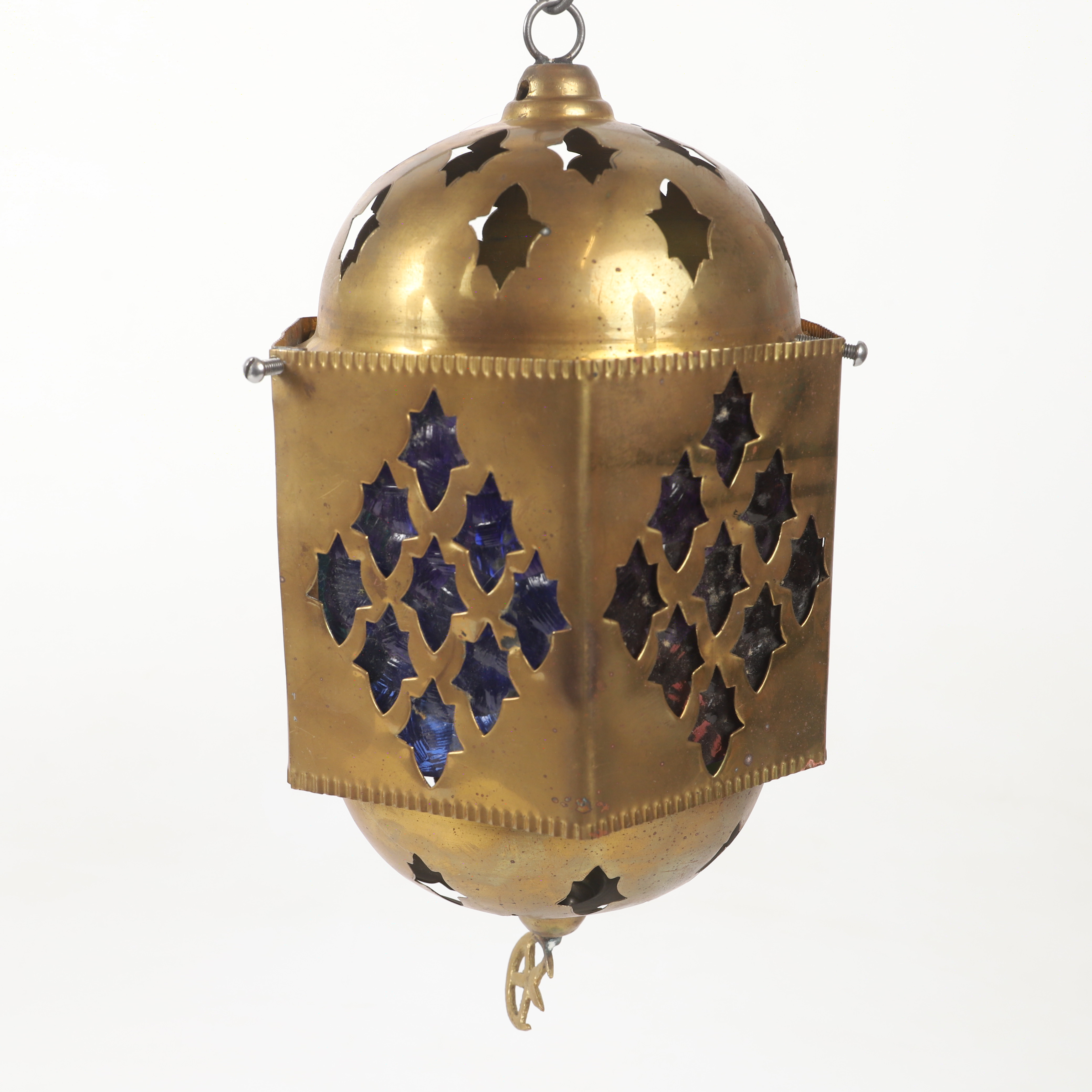 VÄGGLAMPA, mässing/glas, orientalisk, 1900-tal.