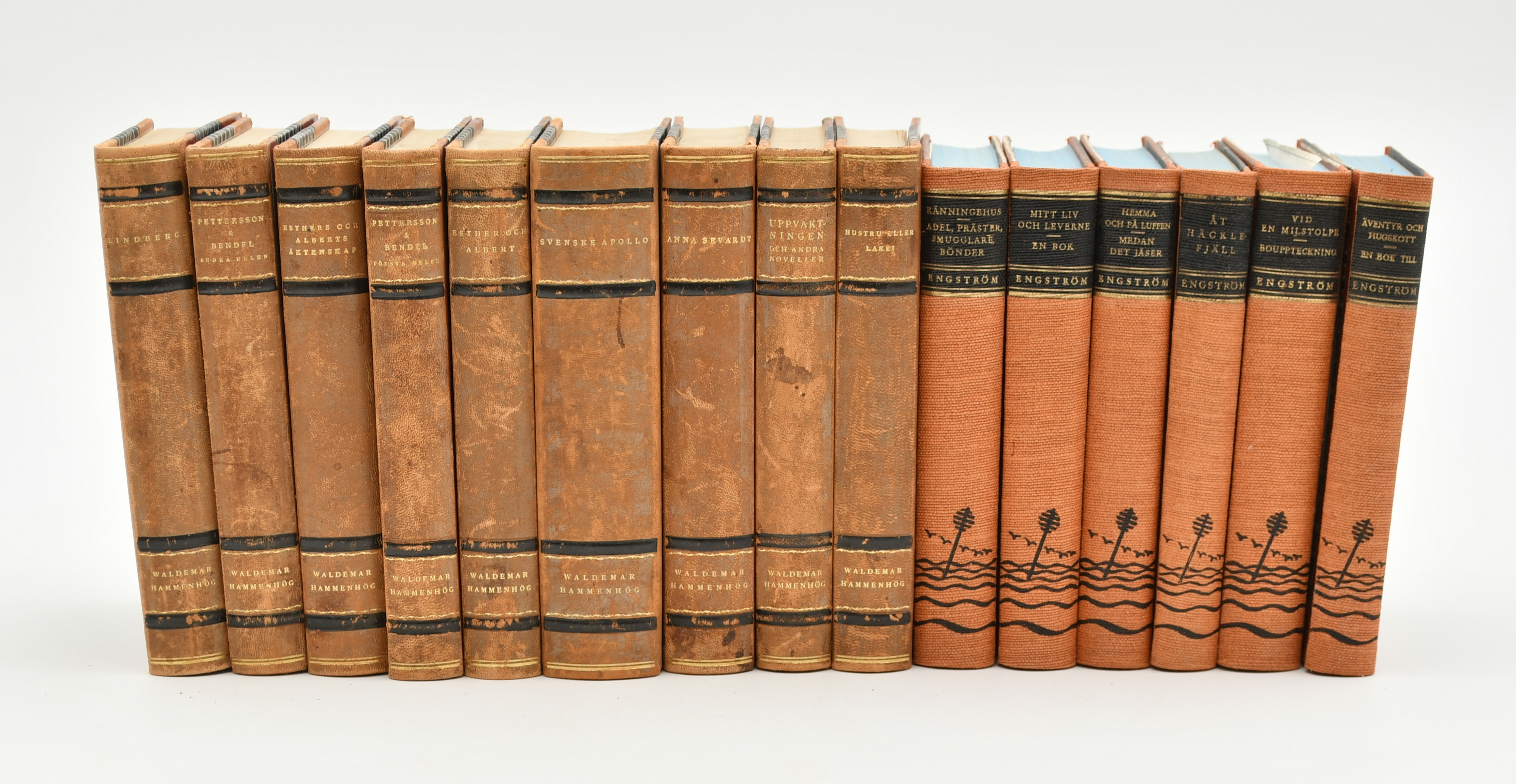 Svensk skönlitteratur. Valdemar Hammenhög och Engström. 15 volymer.