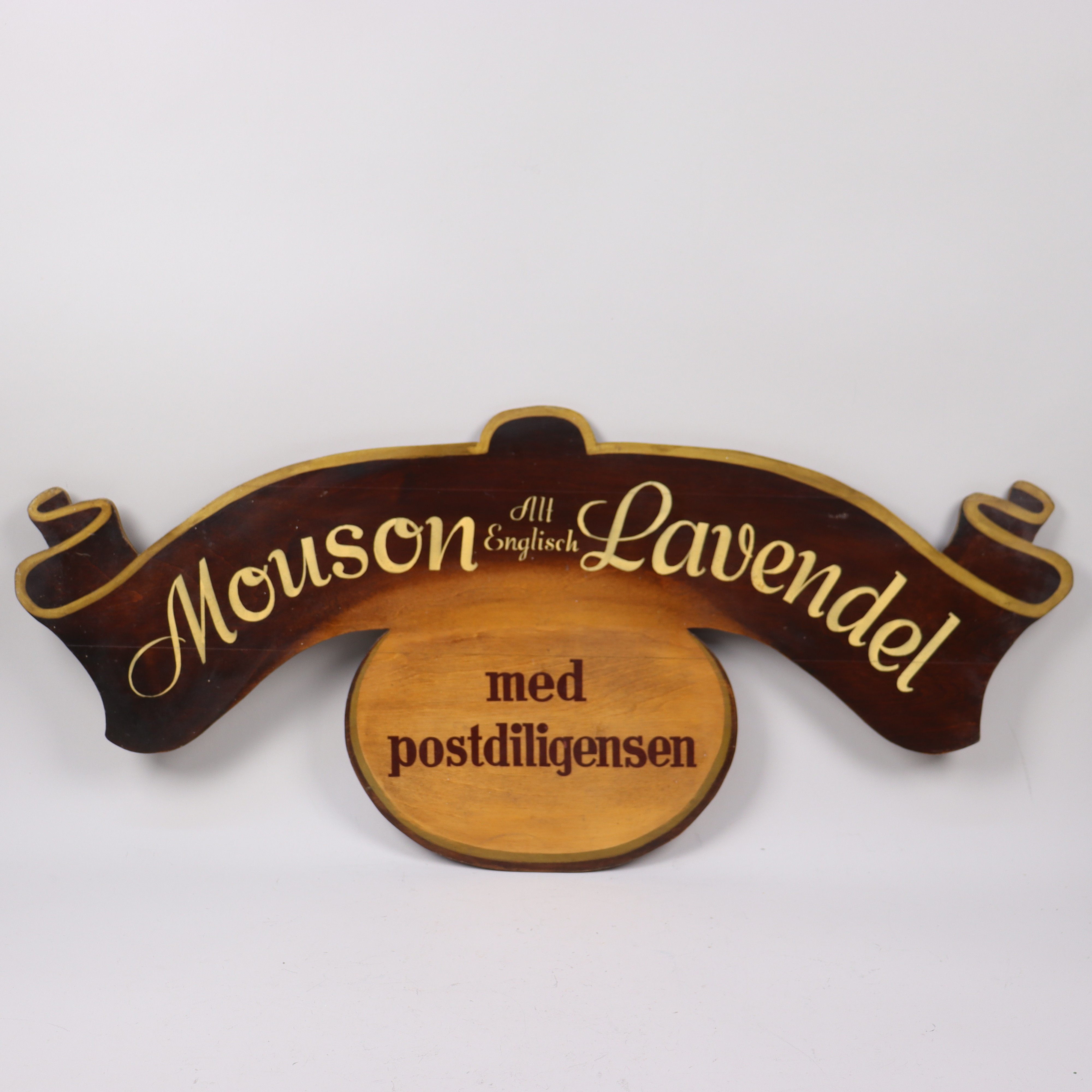 REKLAMSKYLT, "Mouson Alt Englisch Lavendel med Postdiligensen", parfym, J.G. Mouson & Co, Tyskland, 1930/1950-tal.