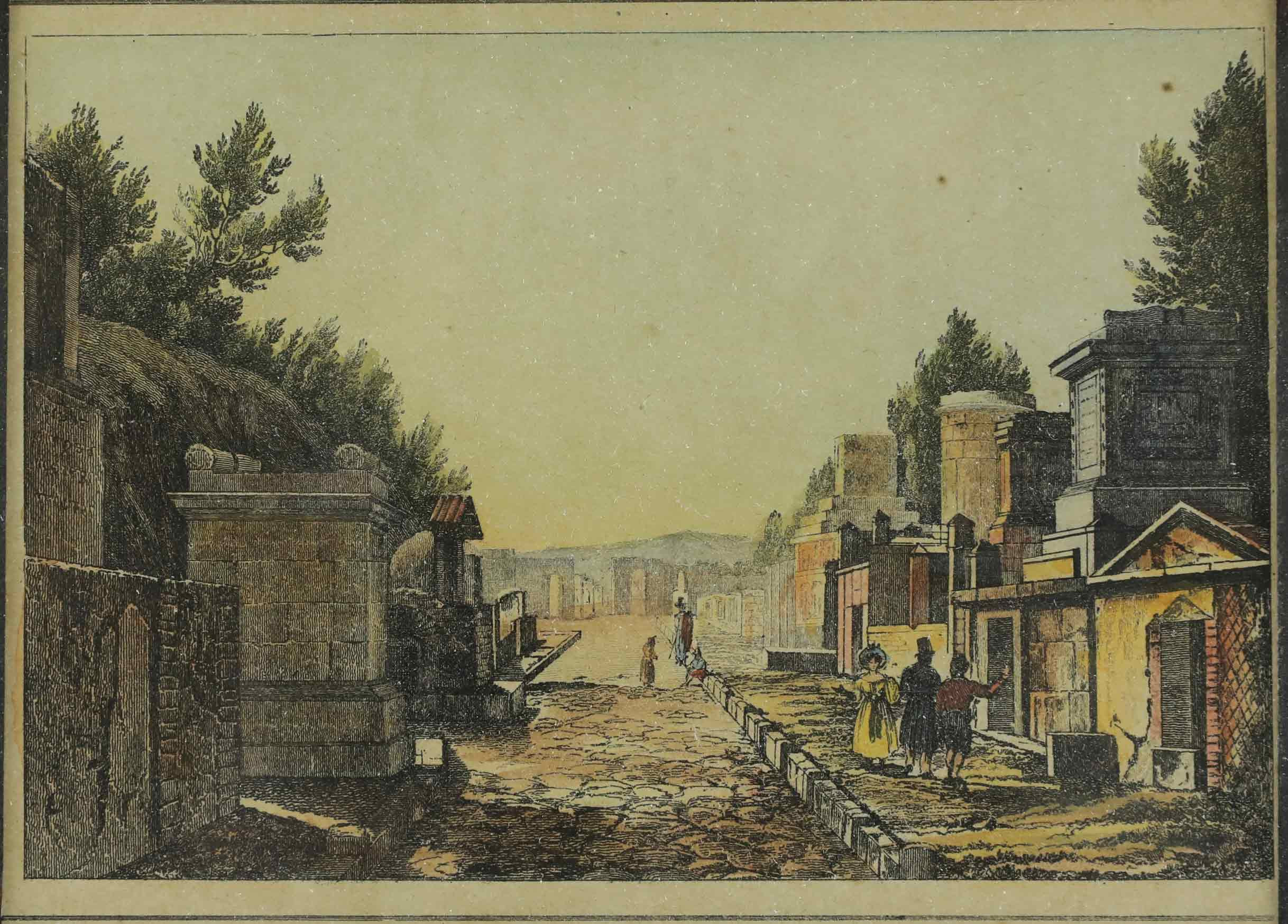 OKÄND KONSTNÄR. Gravyr, avbildning av Pompeji, 1800-tal.