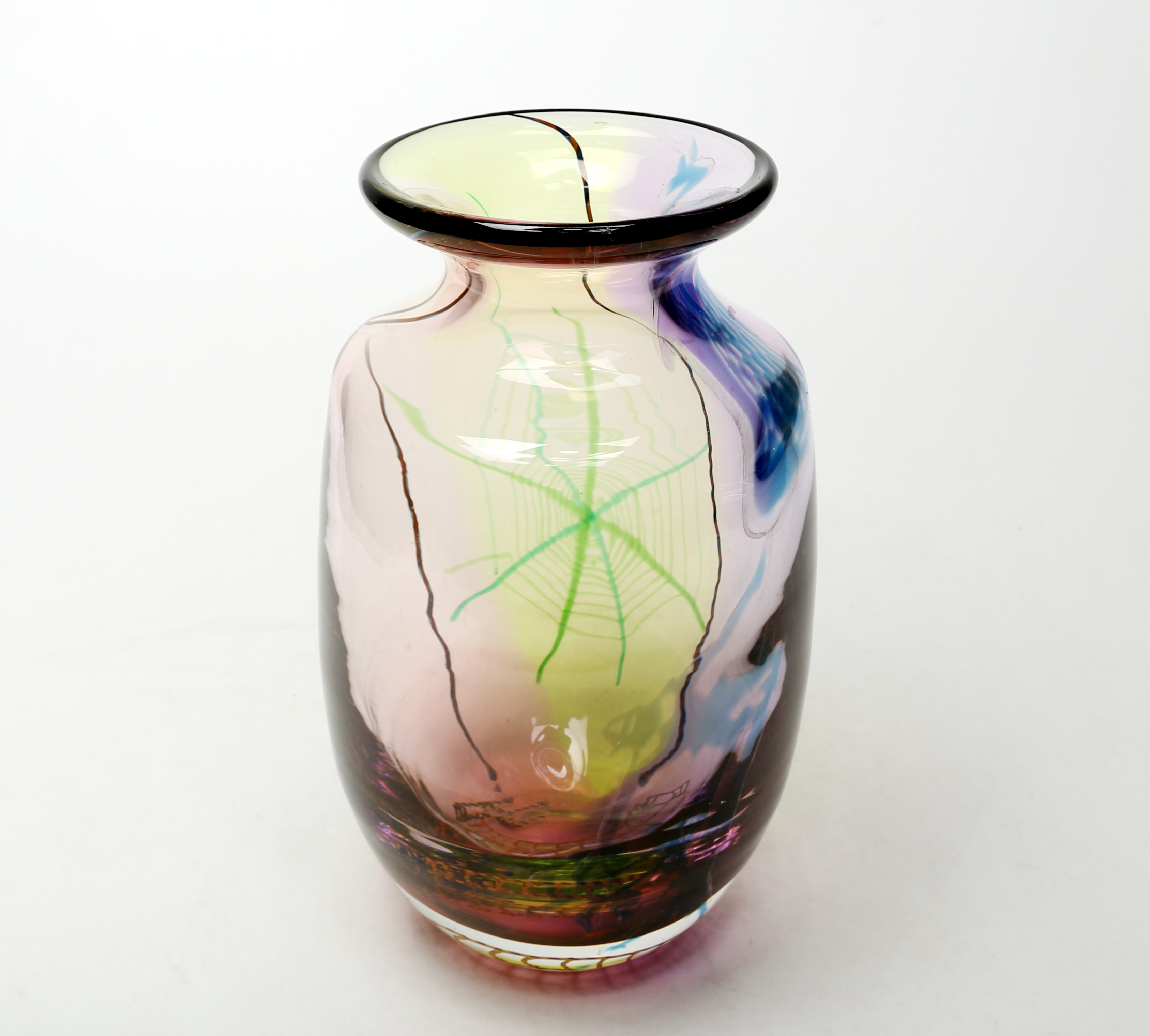 KJELL ENGMAN. VAS, glas, graalteknik, Kosta Boda, Unique, signerad.