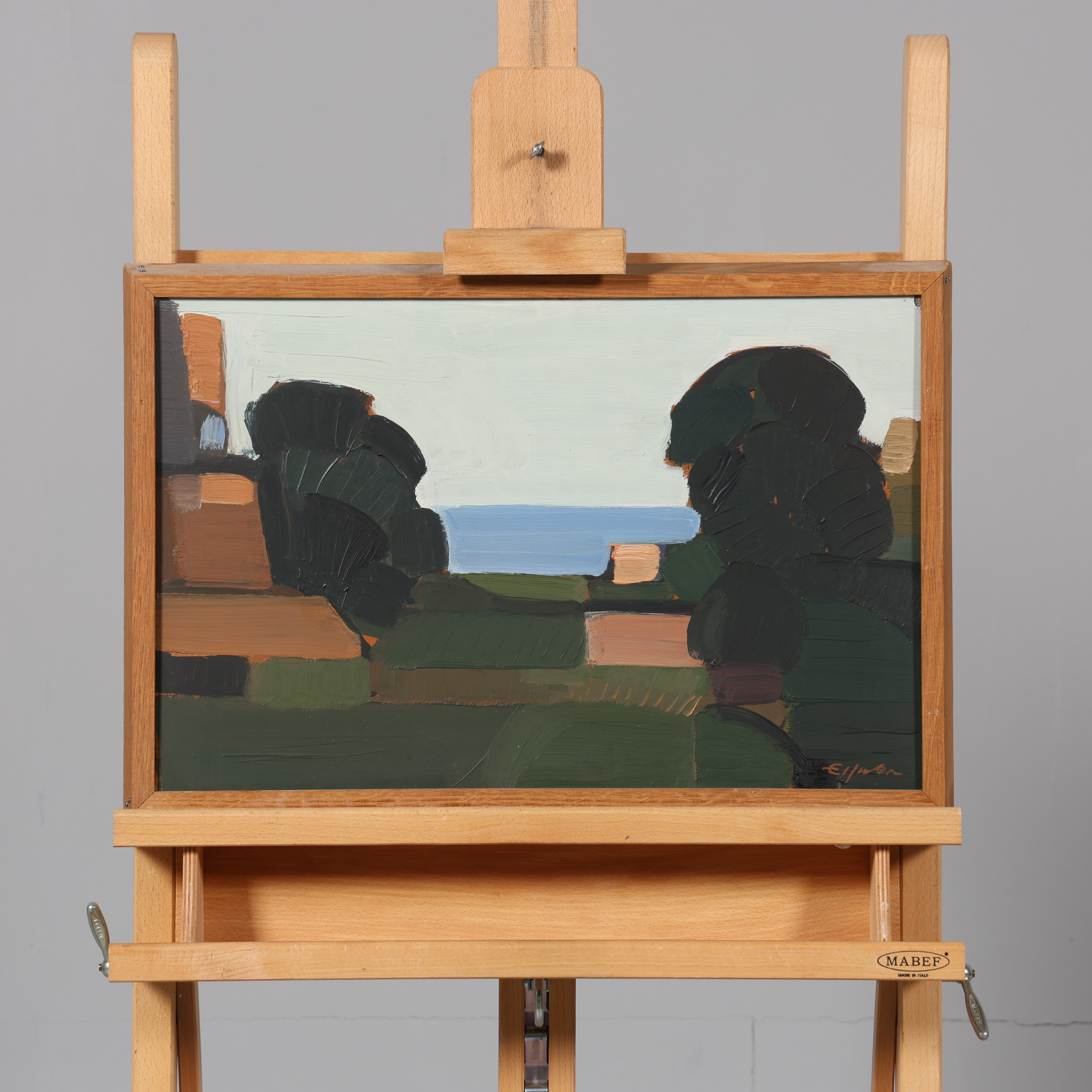 ERIC ELFVÉN. OLJA PÅ PANNÅ, signerad.