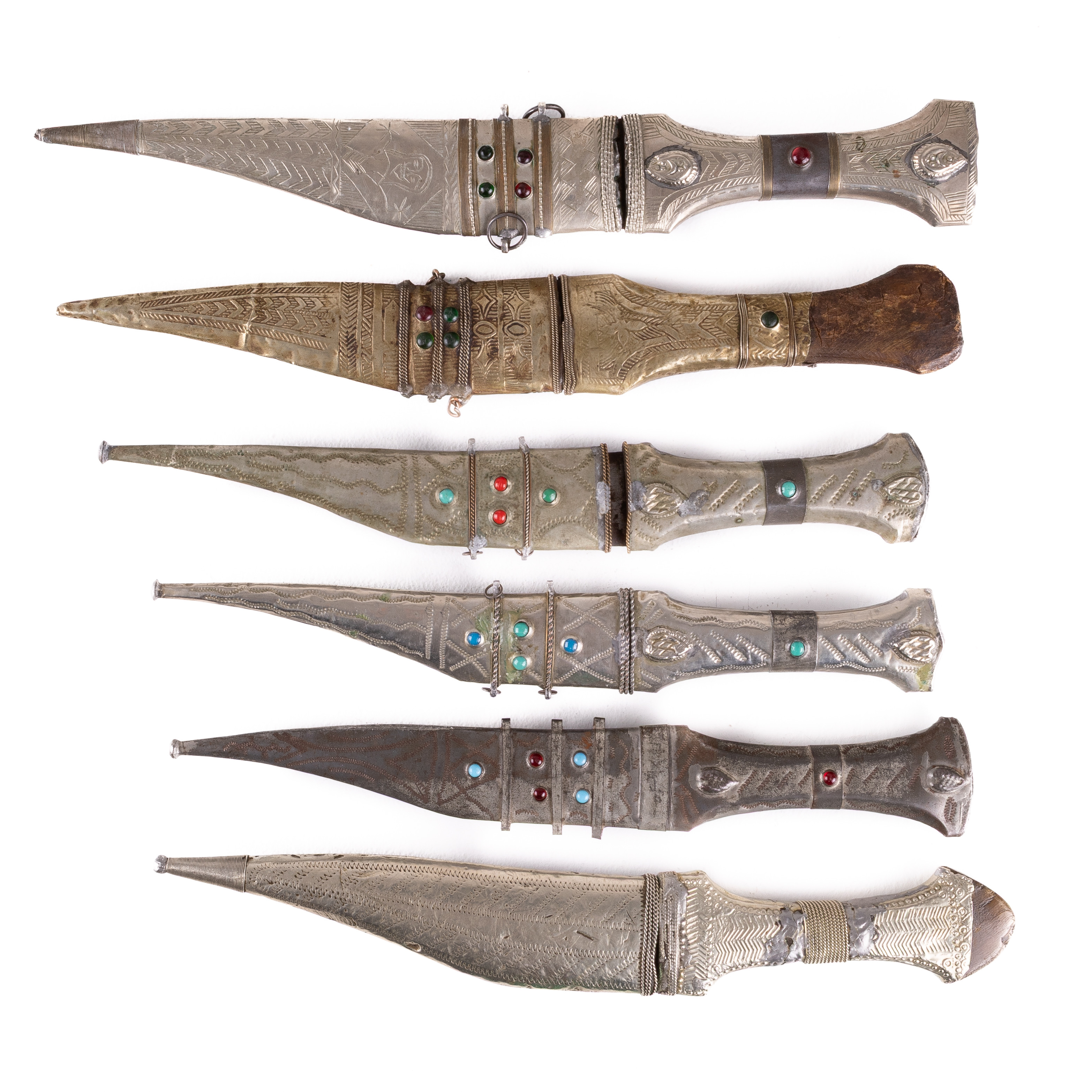 DOLKAR, 6 st, beduinarbeten, Jordanien, 1900-tal.