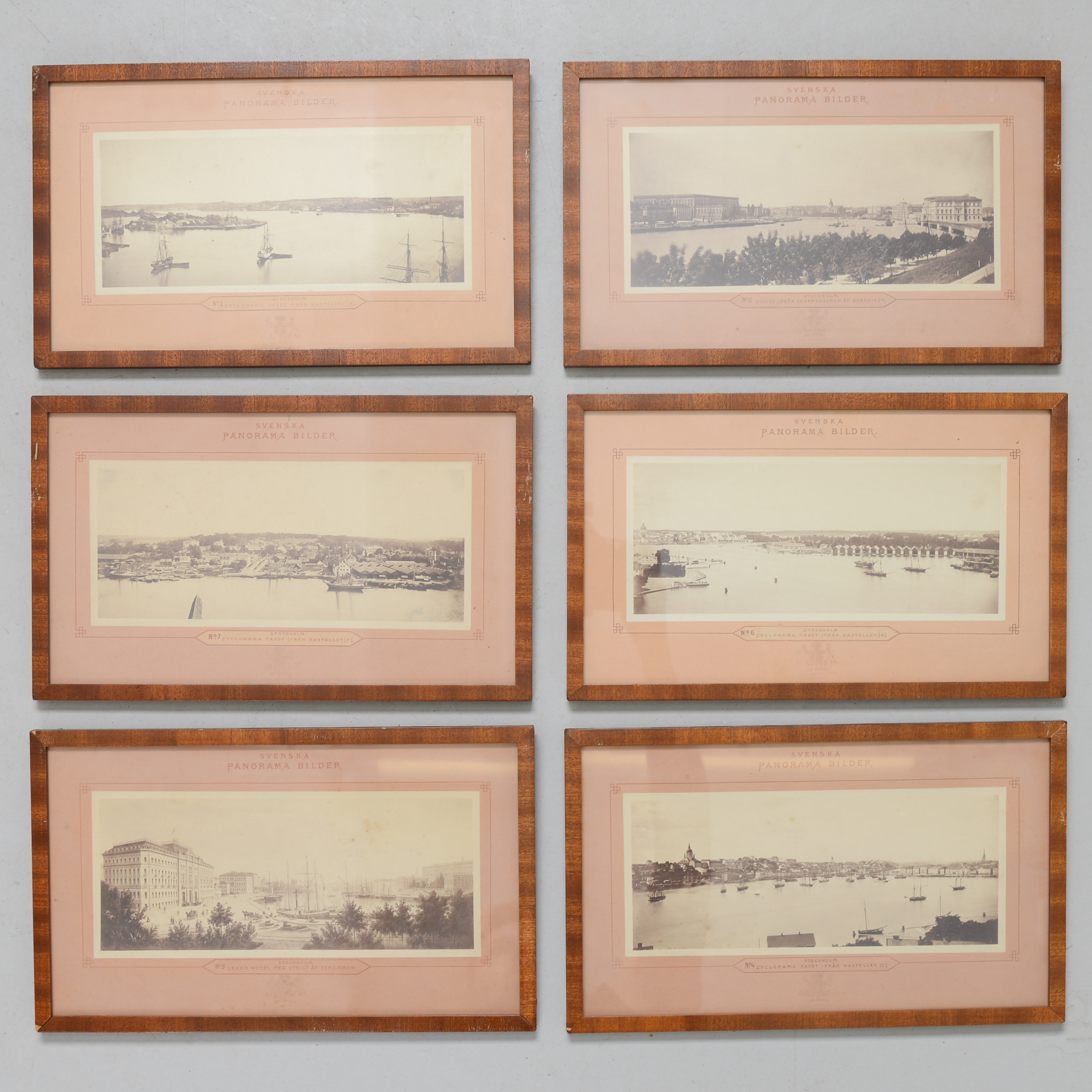 SVENSKA PANORAMABILDER, 6 st, Kongl. Hoffotograf Johannes Jaeger.