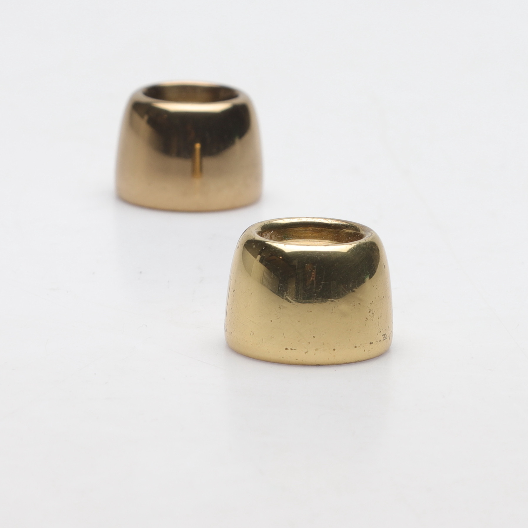 HANS-AGNE JAKOBSSON. Ljusstakar, ett par, mässing, " L 97", Markaryd.