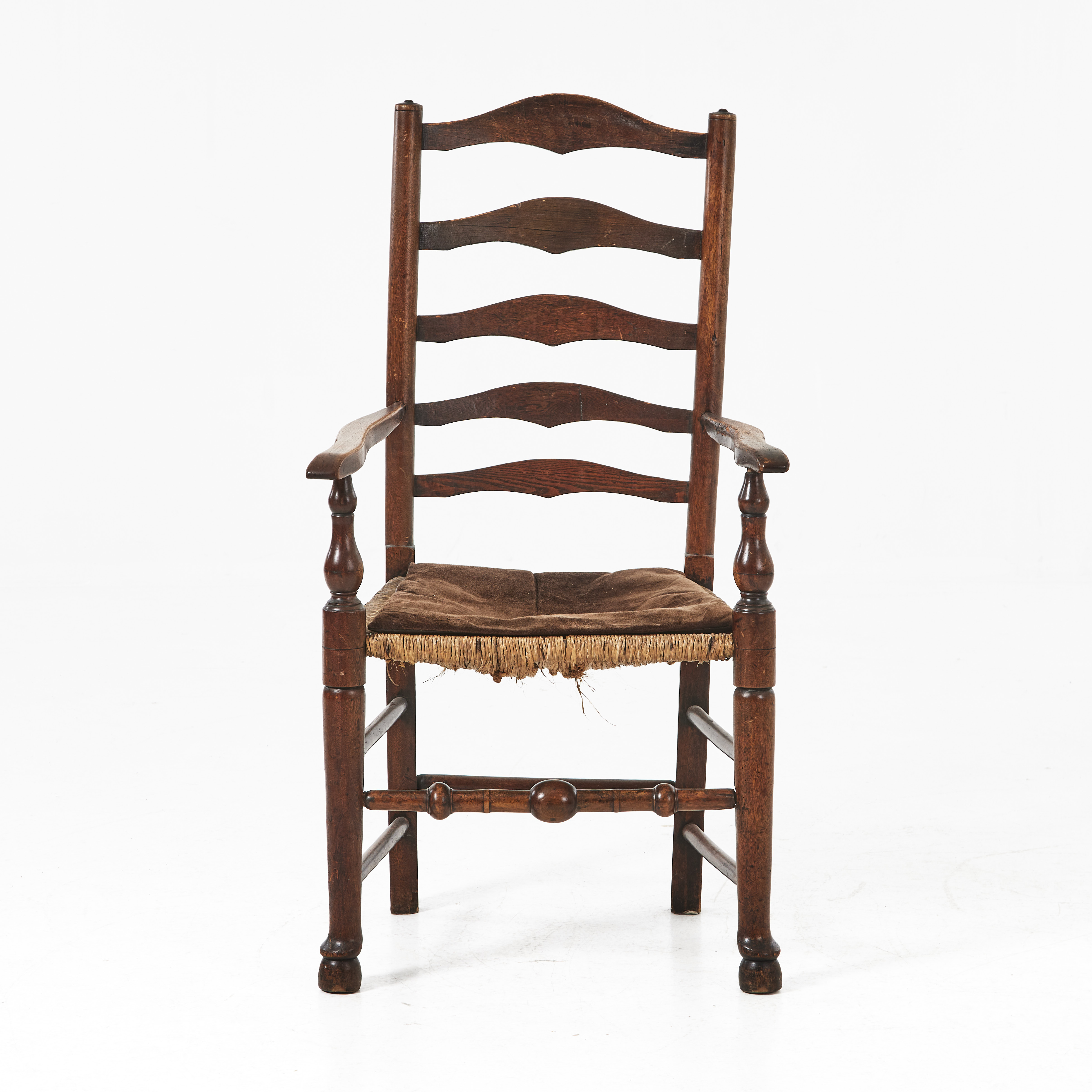 KARMSTOL, 1900-talets första hälft, Shaker-modell, med flätad snörsits.