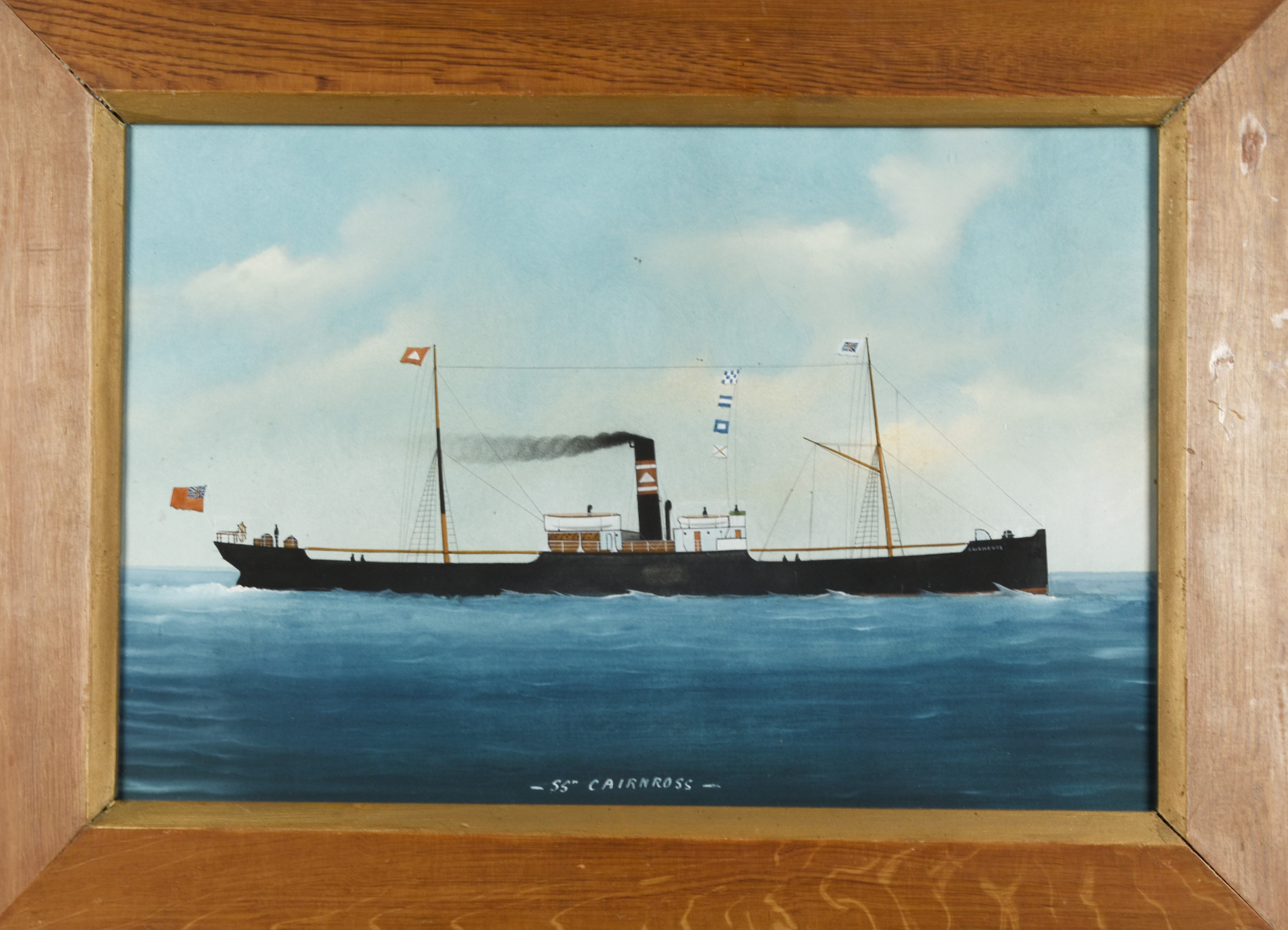 OKÄND KONSTNÄR. "SS cairnross" skeppsporträtt, gouache.