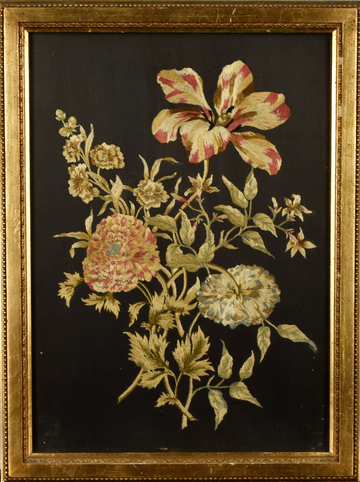 OKÄND KONSTNÄR. SILKESBRODERI TROLIGEN 1800-TAL.