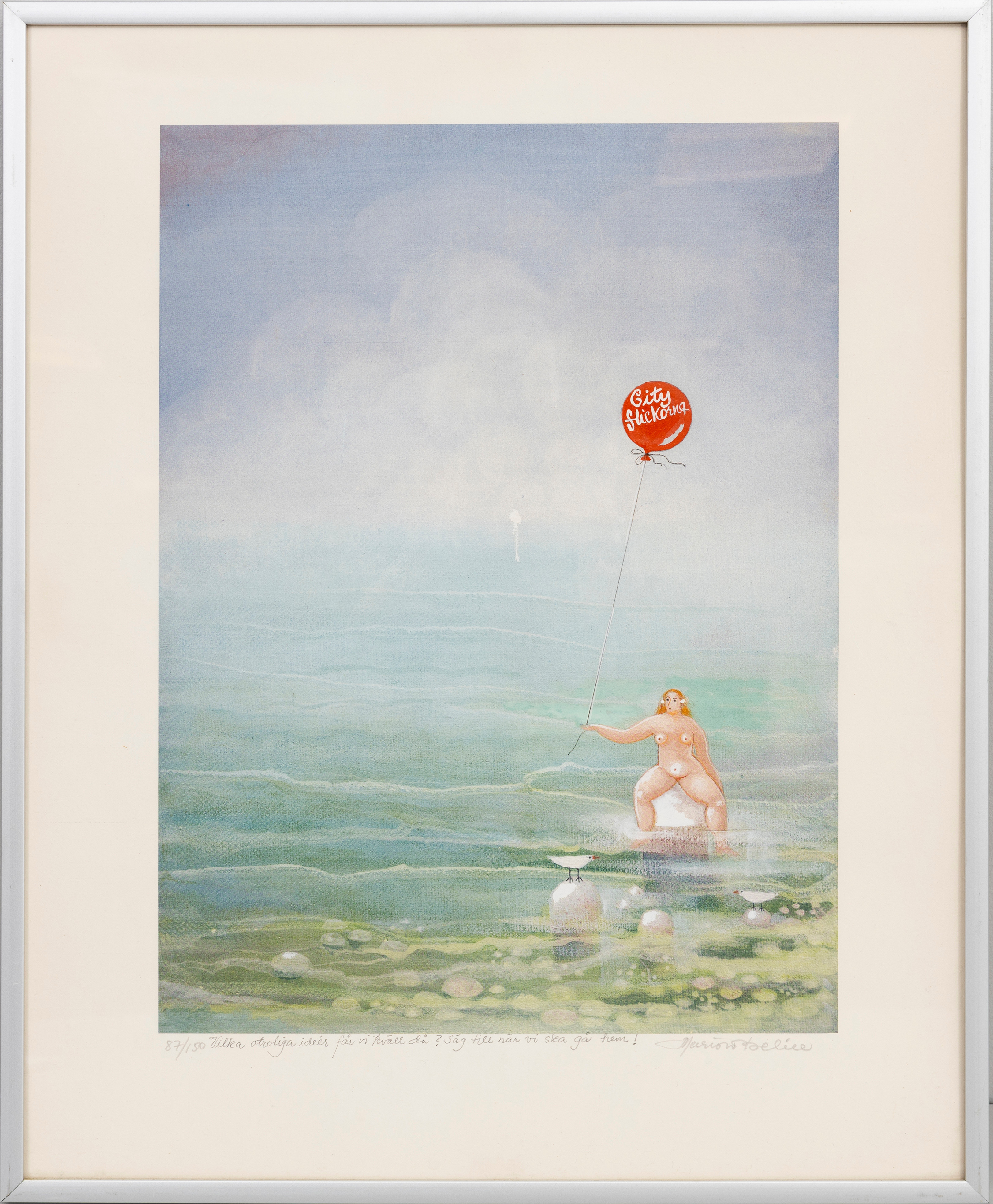 MARION BELIN. City flickorna, färglitografi, signerad, numrerad 87/150.