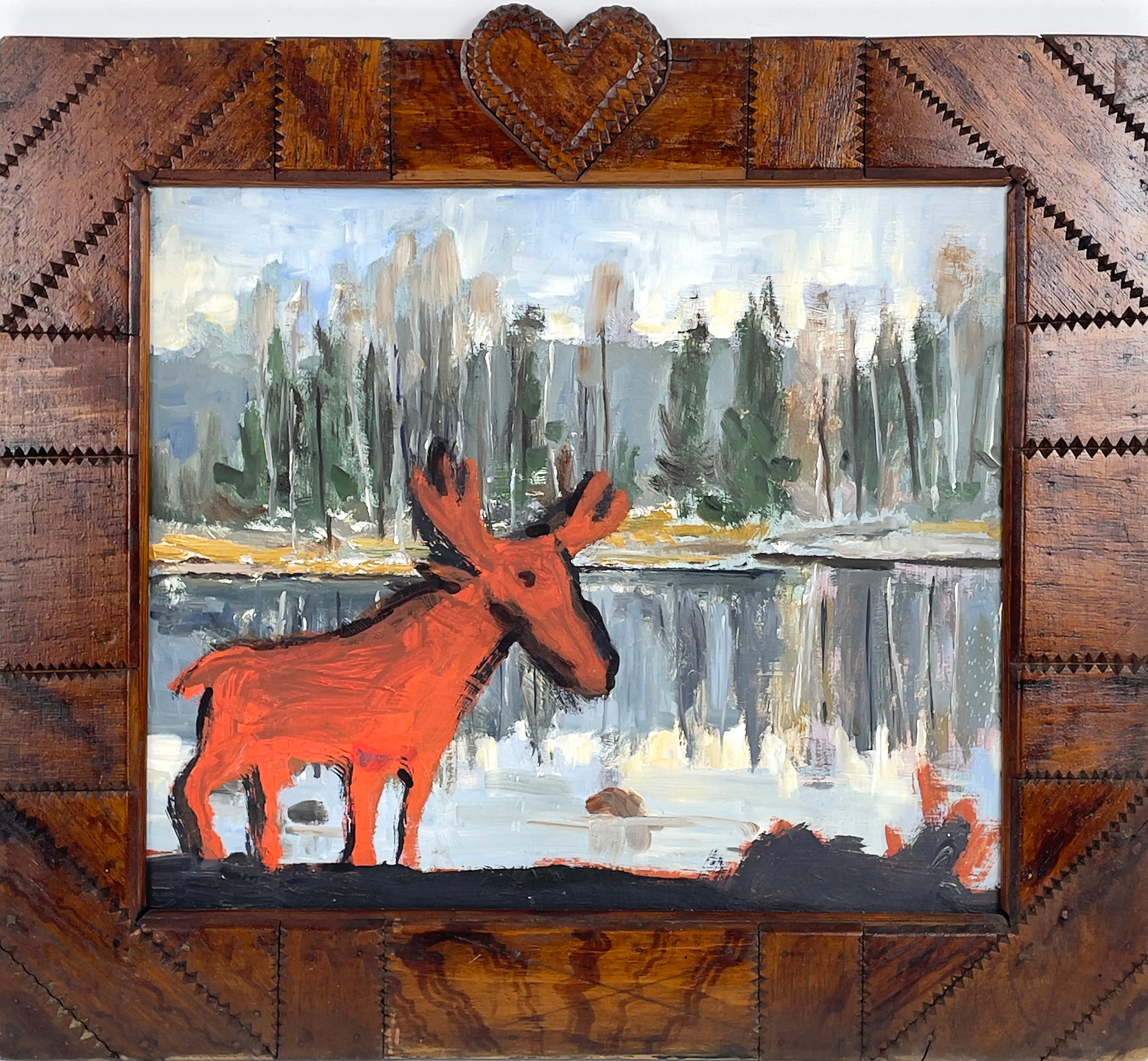 ULF LUNDKVIST (f. 1952), olja på pannå, Skogens konung, signerad samt daterad 2012 a tergo.