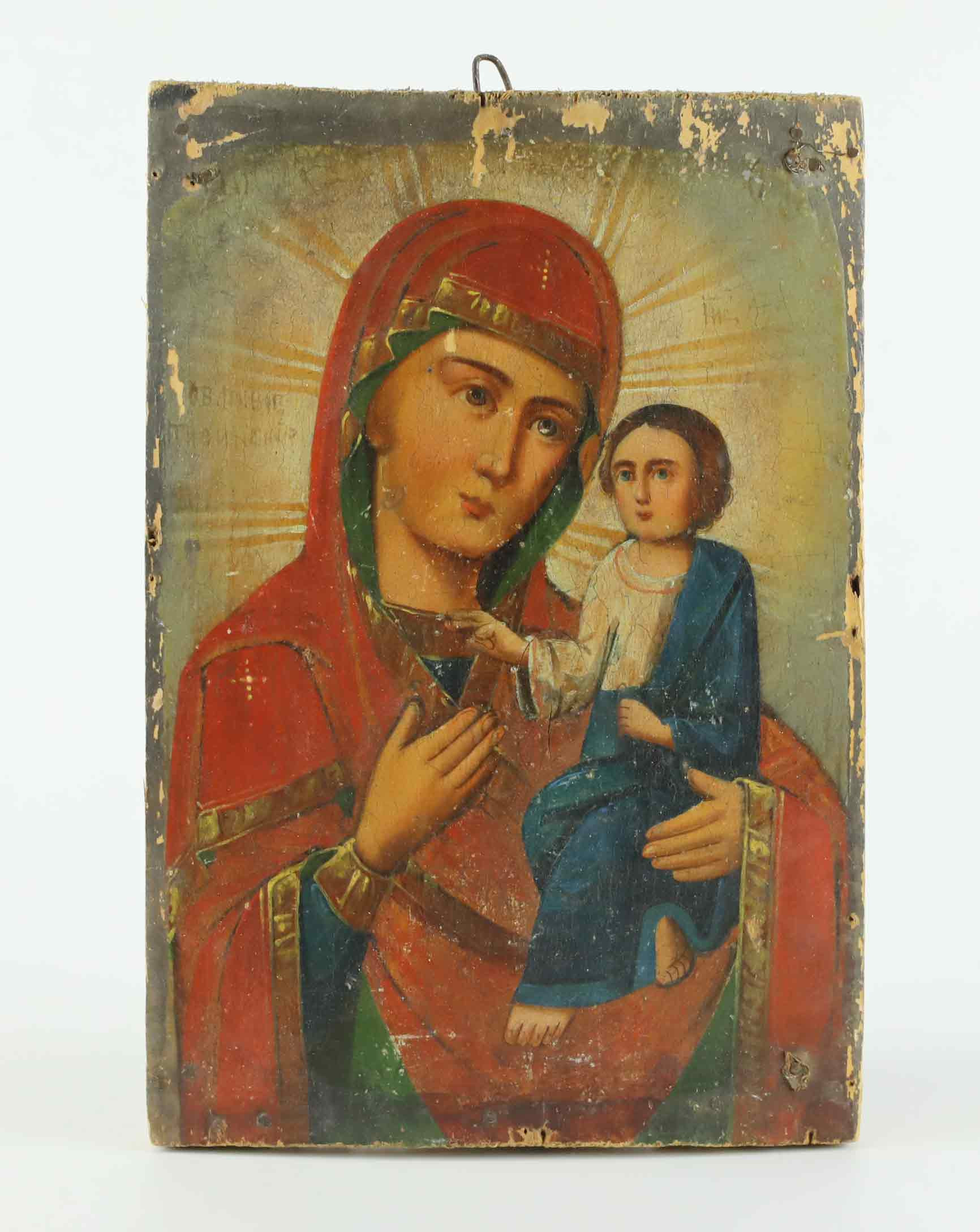 IKON, Gudsmoder Gruzínskaja, Ryssland, tempera på träpannå, 1800-tal.