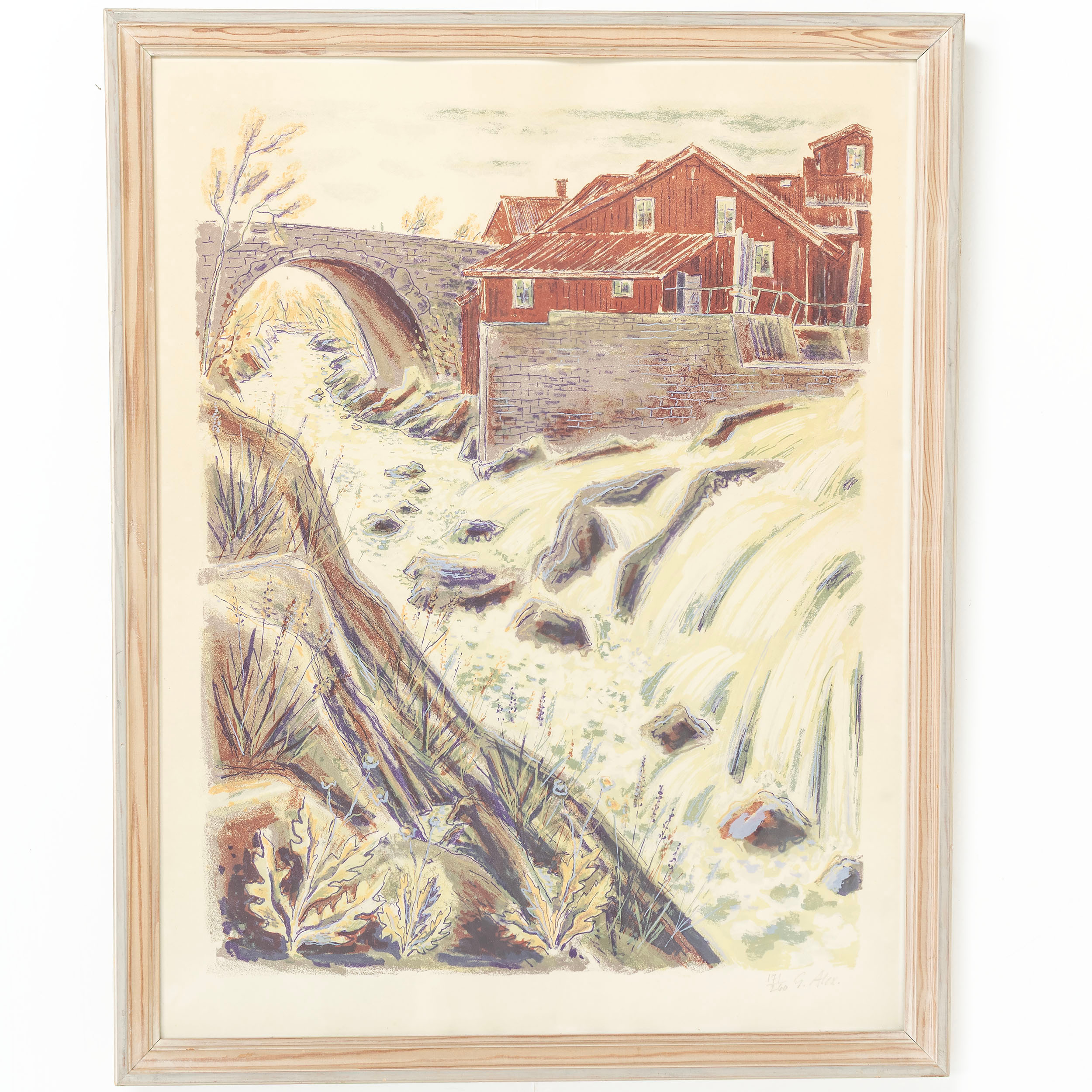 GUSTAV ALEXANDERSSON. Färglitografi, signerad och numrerad 171/260.