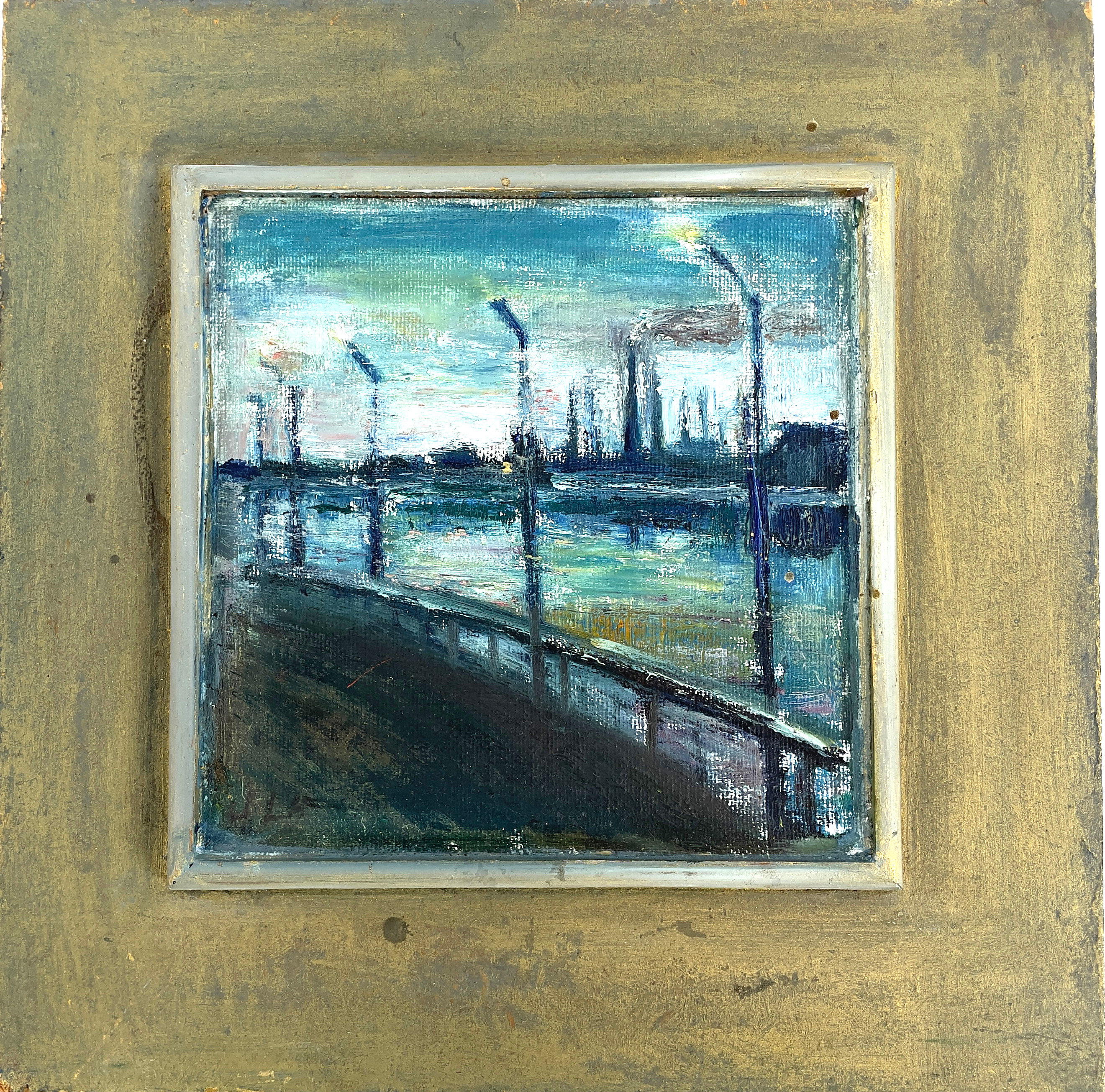 JUDITH LUNDGREN-HANNBERG. "Silhuett", olja på pannå, monogramsignerad JLH & daterad 1972.