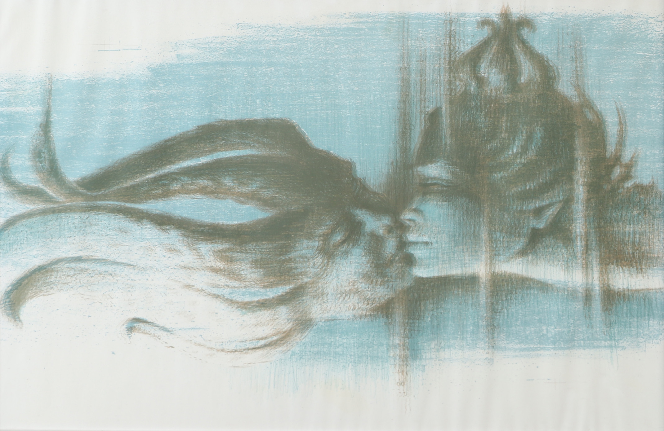 FRANCIS DE LASSUS SAINT-GENIES. EFTER. Kyssen, inramat tryck, osignerad.