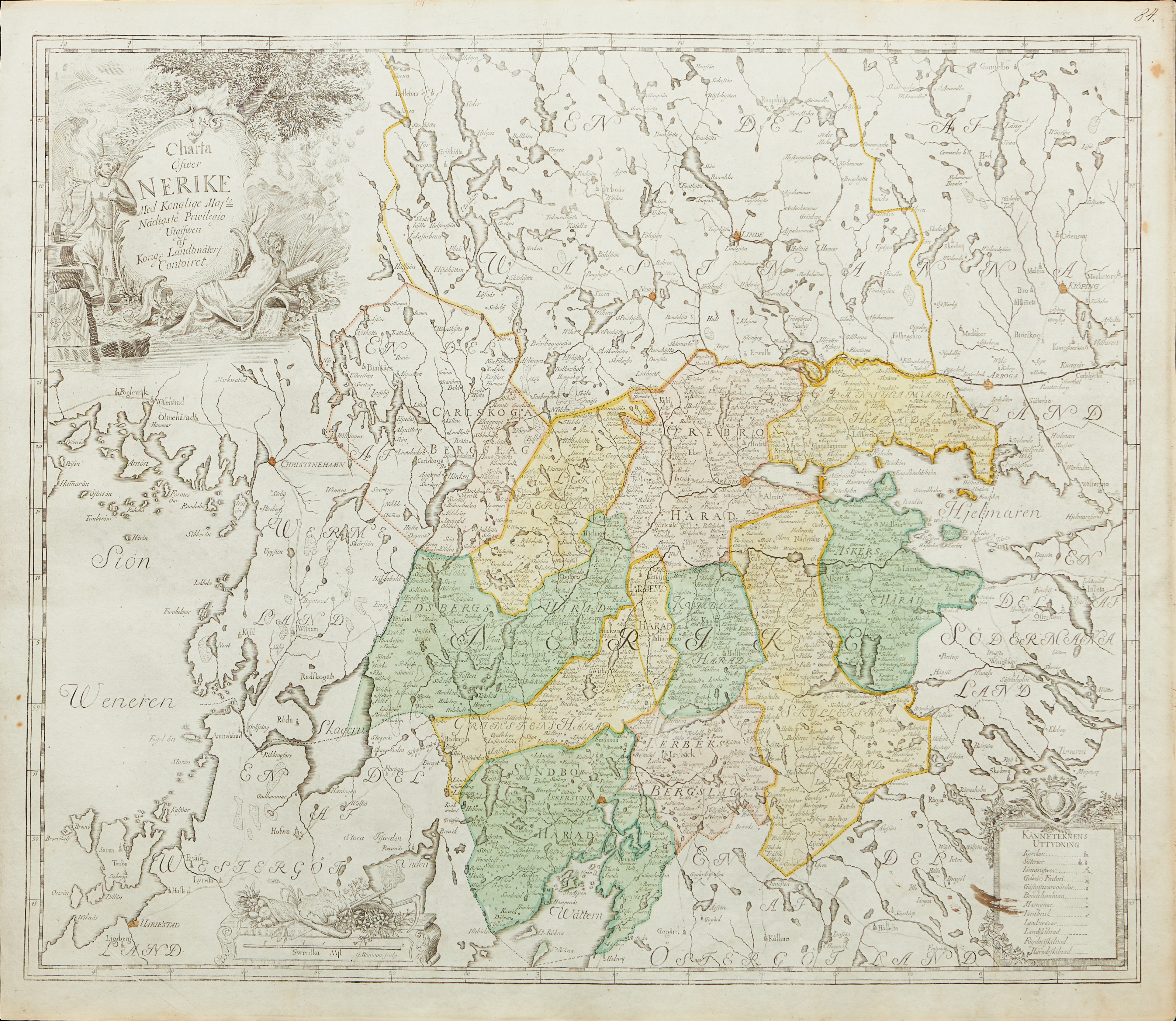 KARTA ÖVER NÄRKE, BIURMAN, CA 1750.