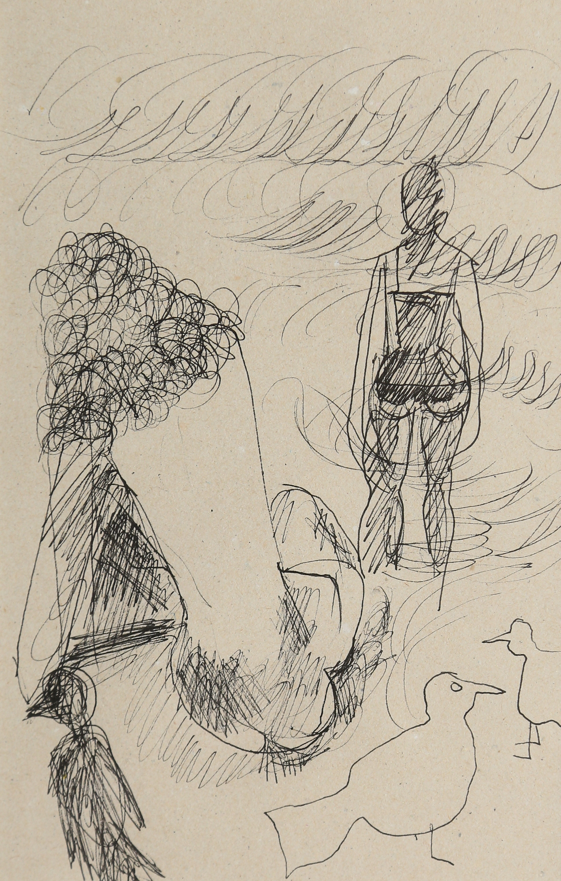 STIG (SLAS) CLAESSON. Teckningar, 3 st, i samma inramning, signerade och delvis daterade 93.